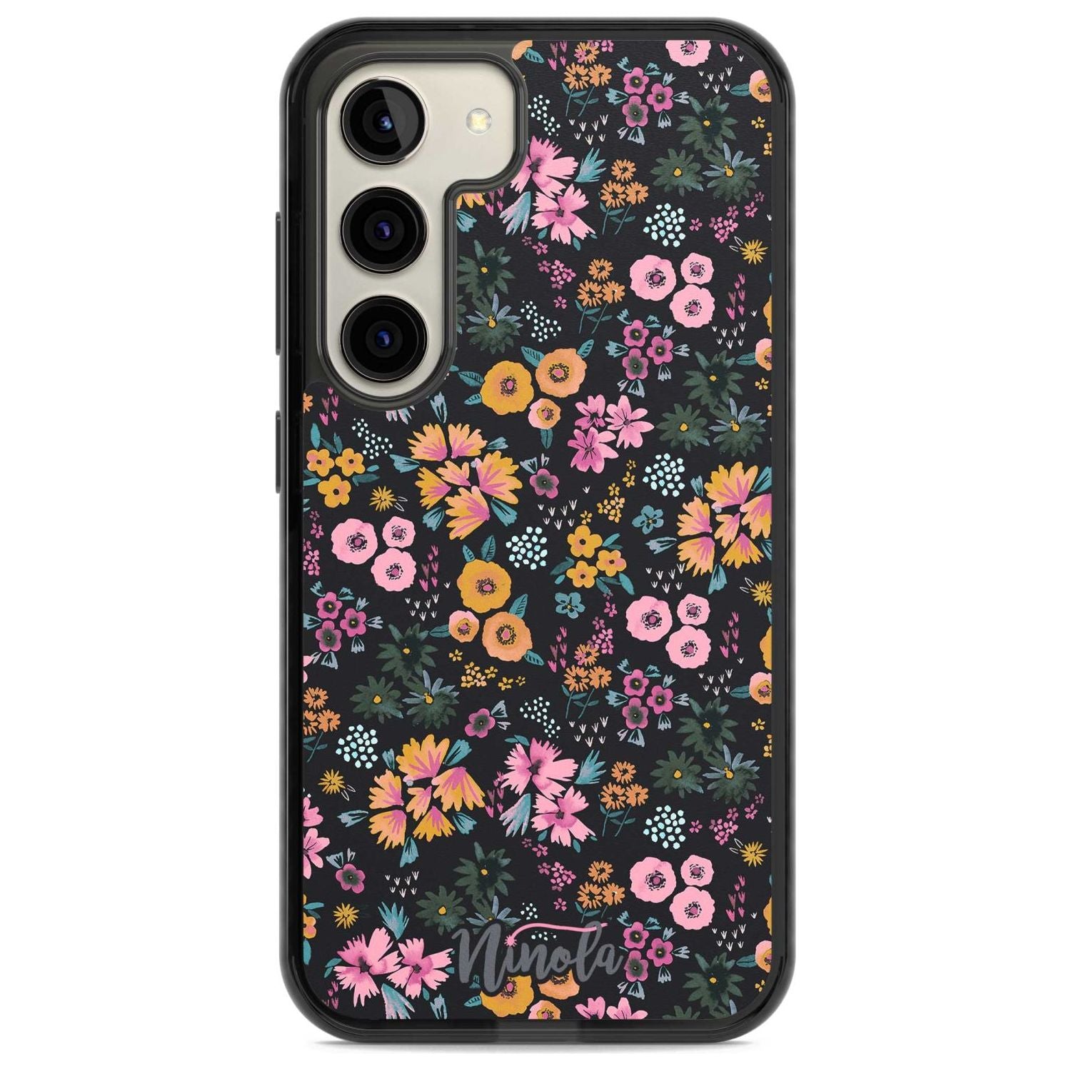 Little Flowers Phone Case Samsung S22 / Black Impact Case,Samsung S23 / Black Impact Case Blanc Space