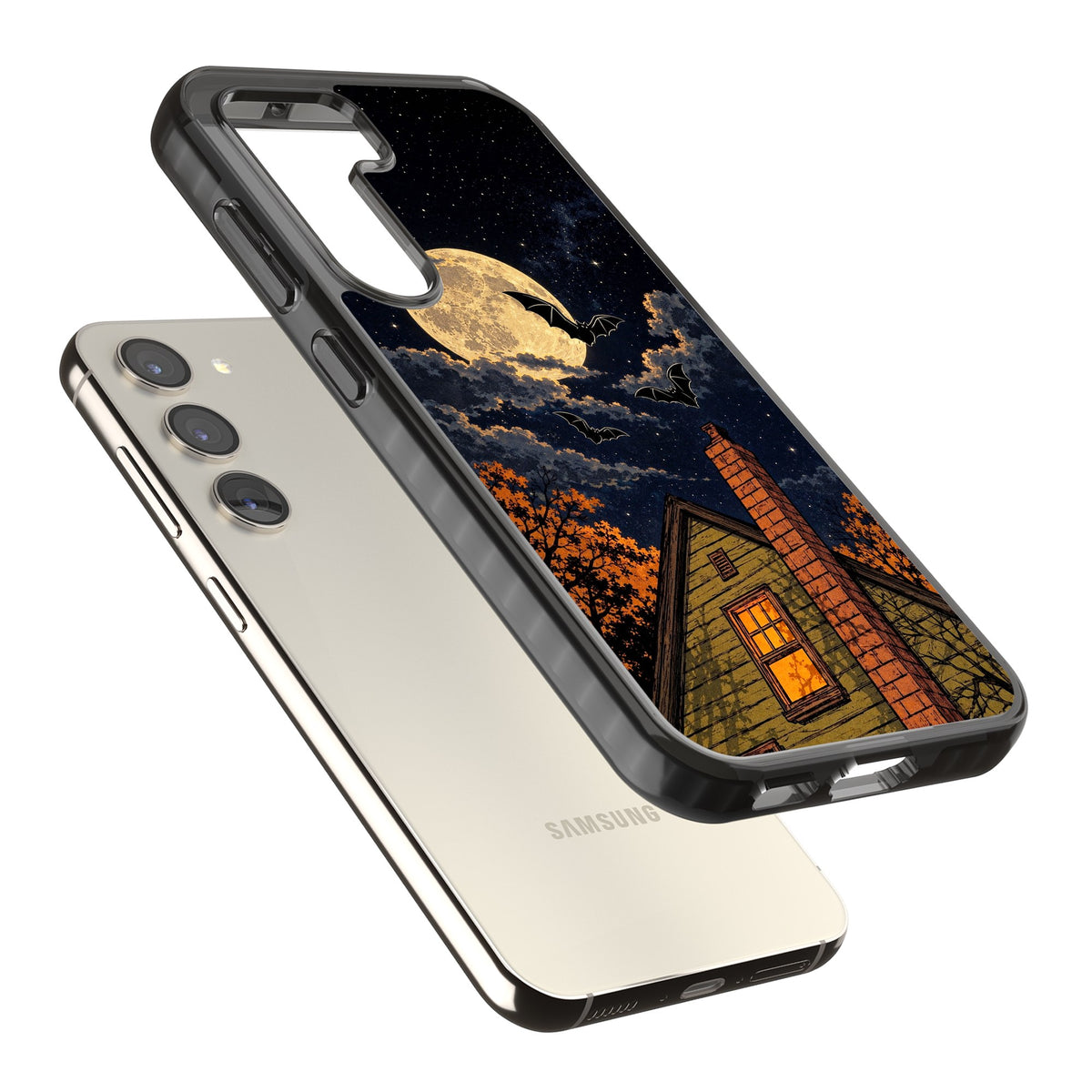 Hollows Eve Samsung S22 / Samsung S22 Plus / Samsung S23 / Samsung S23 Plus / Samsung S24 / Samsung S24 Plus Impact Black Phone Case angled