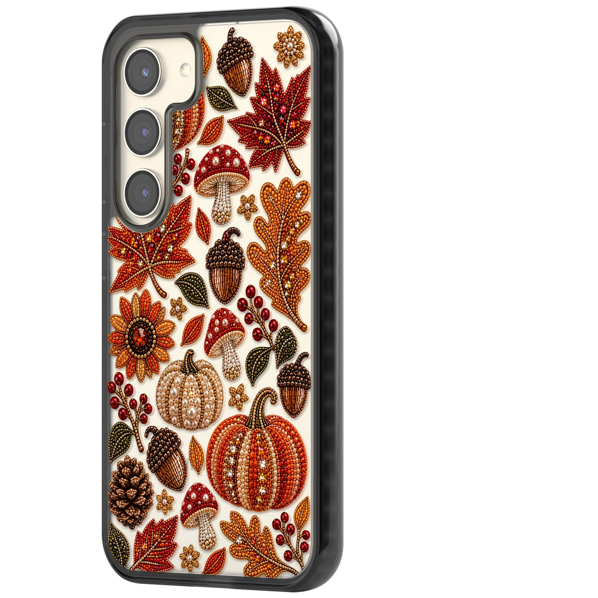 Beaded Autumn Samsung S22 / Samsung S22 Plus / Samsung S23 / Samsung S23 Plus / Samsung S24 / Samsung S24 Plus Impact Black Phone Case side