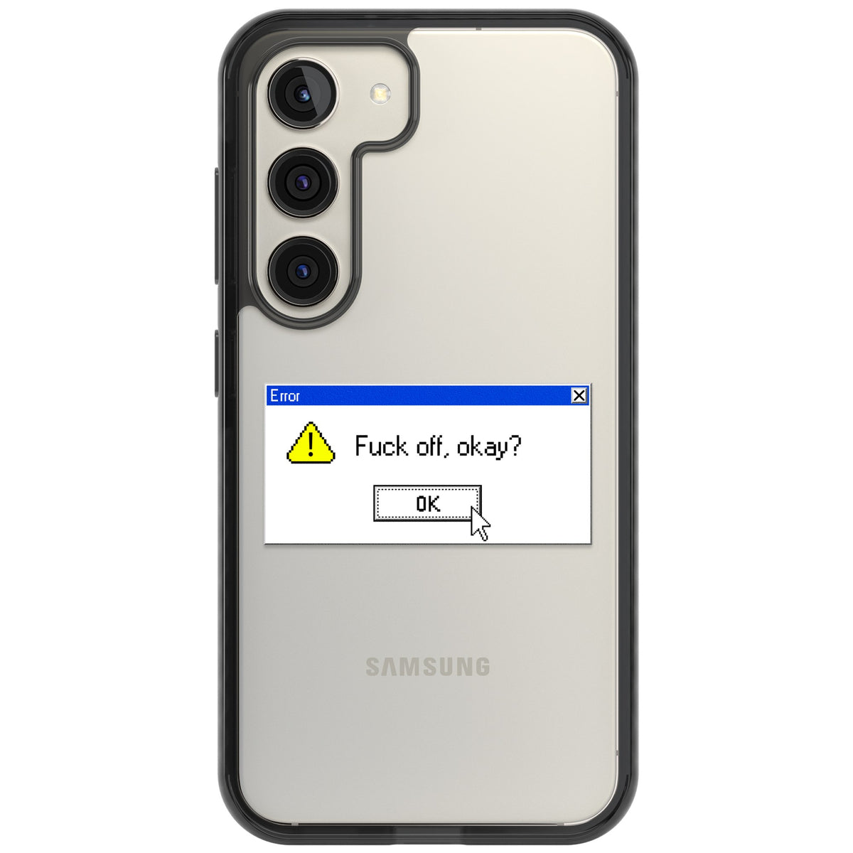 F Ck Off Okay Exe Samsung S22 / Samsung S22 Plus / Samsung S23 / Samsung S23 Plus / Samsung S24 / Samsung S24 Plus Impact Black Phone Case front