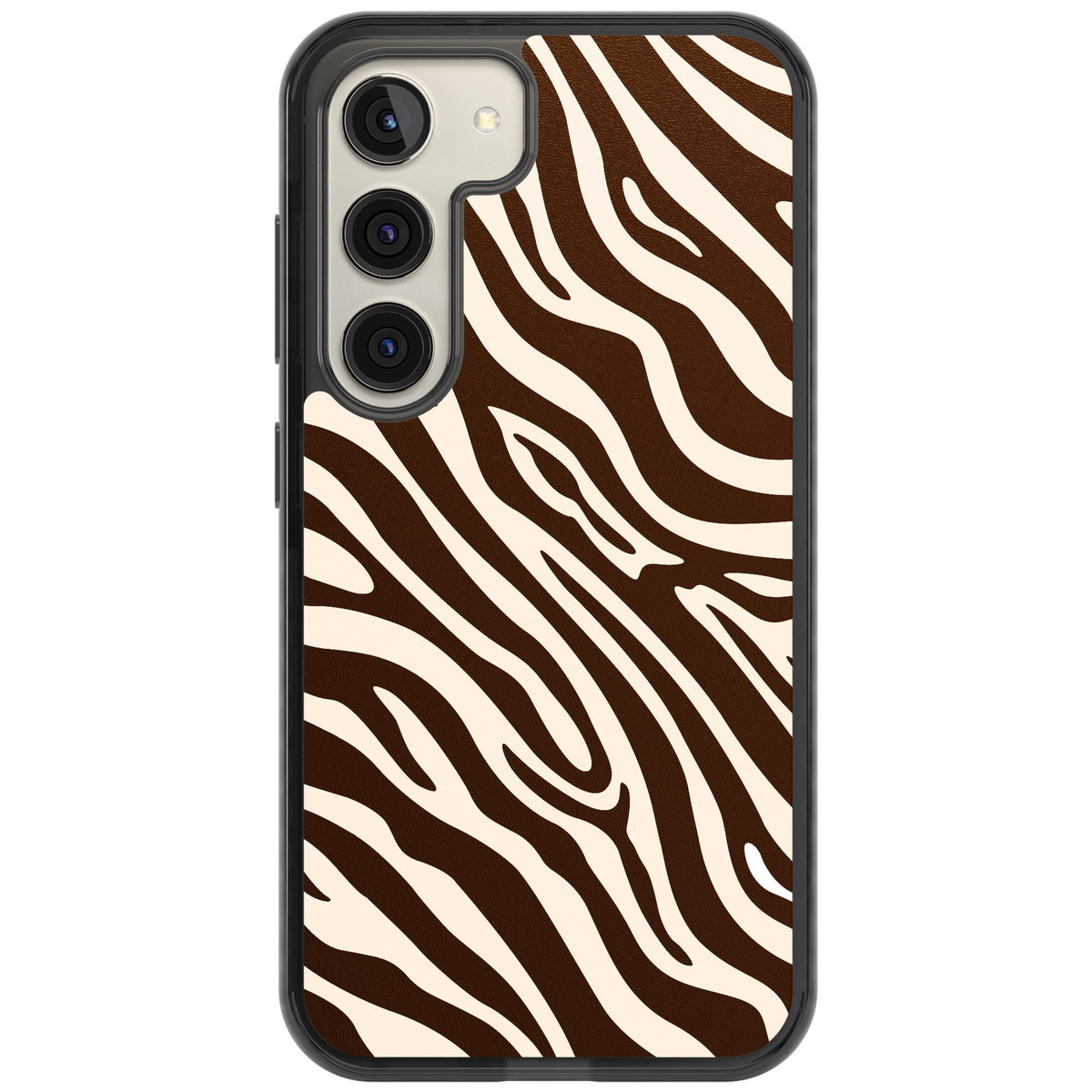 Mocha Zebra Samsung S22 / Samsung S22 Plus / Samsung S23 / Samsung S23 Plus / Samsung S24 / Samsung S24 Plus Impact Black Phone Case front