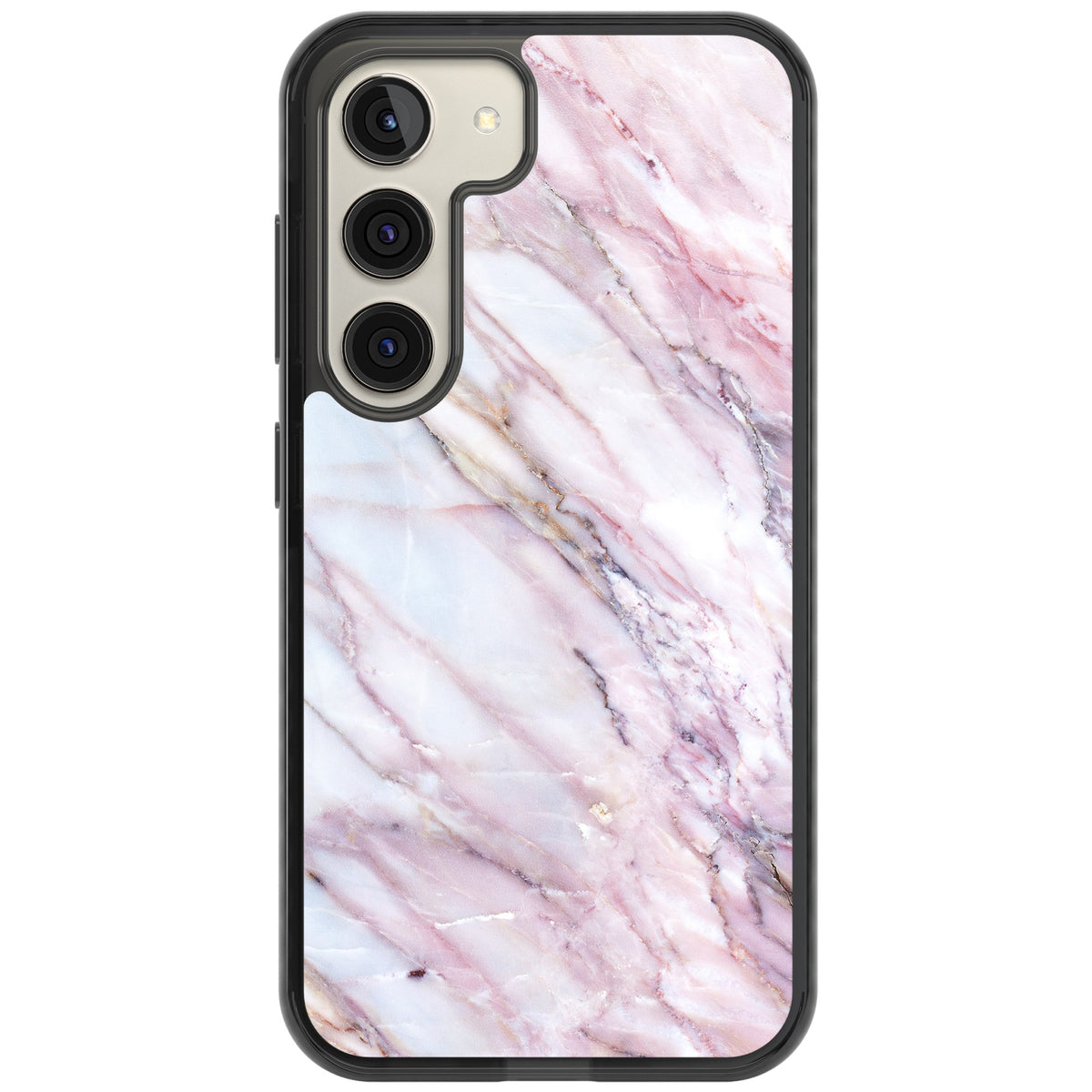 Blush Marble Glow Samsung S22 / Samsung S22 Plus / Samsung S23 / Samsung S23 Plus / Samsung S24 / Samsung S24 Plus Impact Black Phone Case front