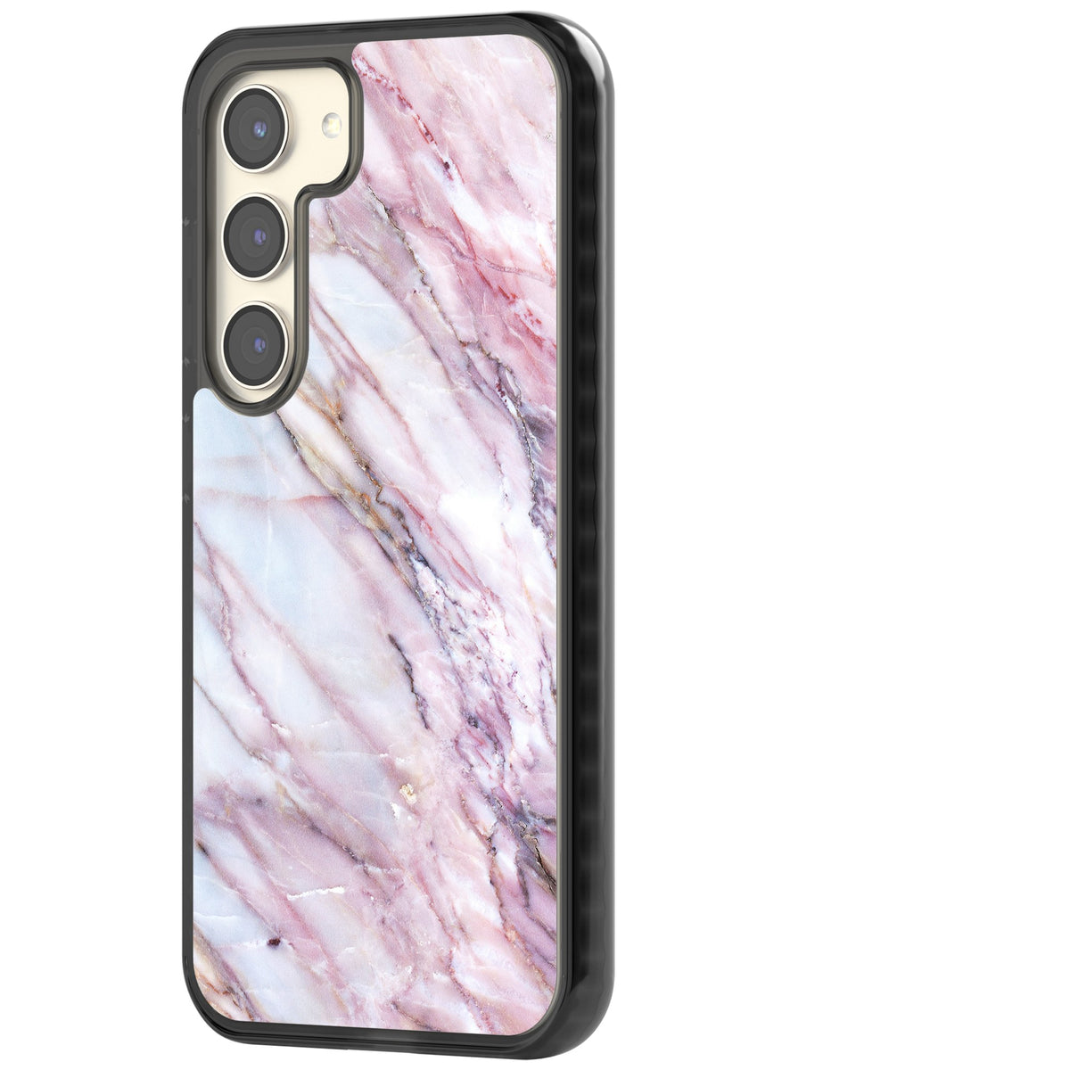 Blush Marble Glow Samsung S22 / Samsung S22 Plus / Samsung S23 / Samsung S23 Plus / Samsung S24 / Samsung S24 Plus Impact Black Phone Case side