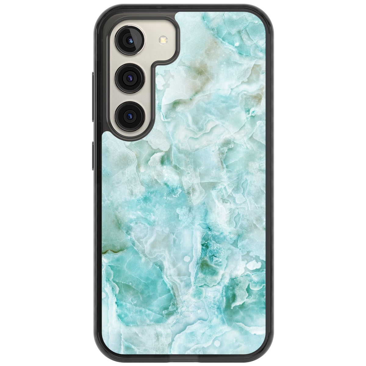 Aqua Onyx Marble Samsung S22 / Samsung S22 Plus / Samsung S23 / Samsung S23 Plus / Samsung S24 / Samsung S24 Plus Impact Black Phone Case front