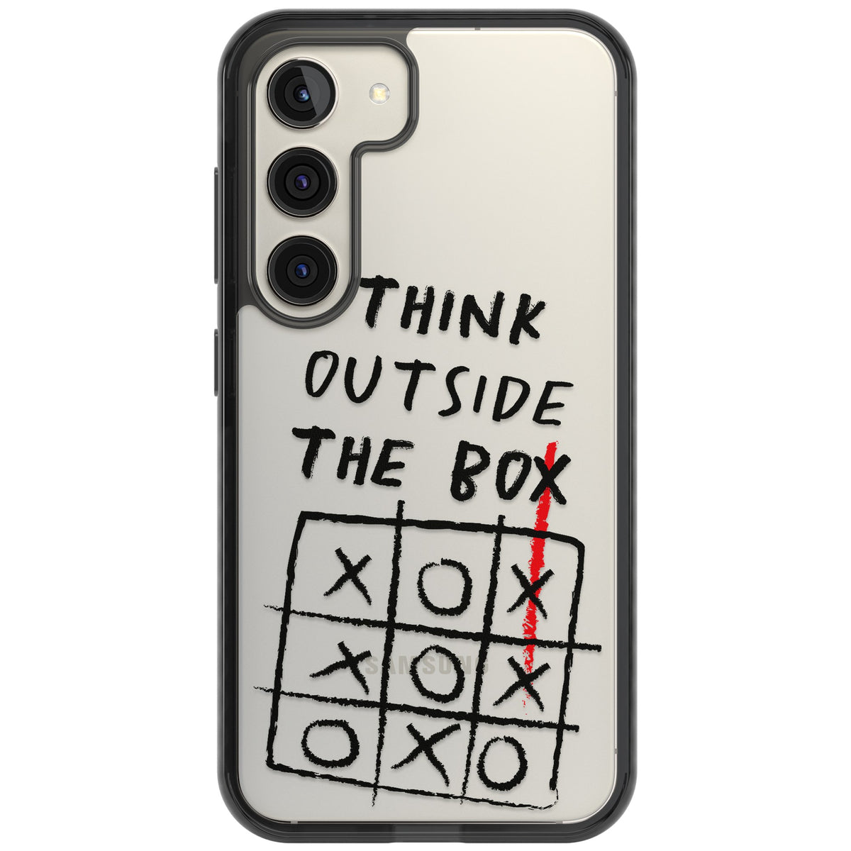 Think Outside The Box Samsung S22 / Samsung S22 Plus / Samsung S23 / Samsung S23 Plus / Samsung S24 / Samsung S24 Plus Impact Black Phone Case front