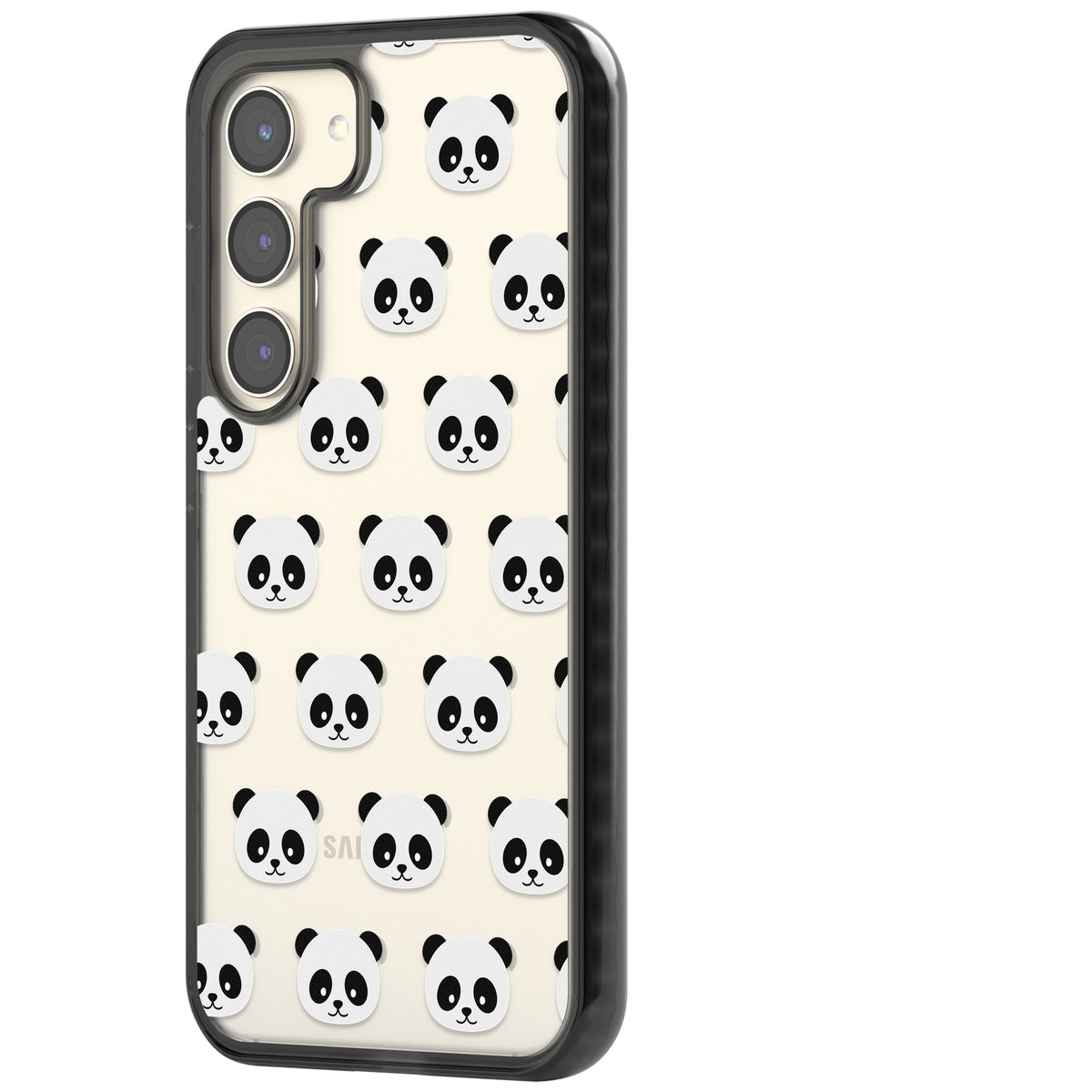 Panda Face Pattern Samsung S22 / Samsung S22 Plus / Samsung S23 / Samsung S23 Plus / Samsung S24 / Samsung S24 Plus Impact Black Phone Case side