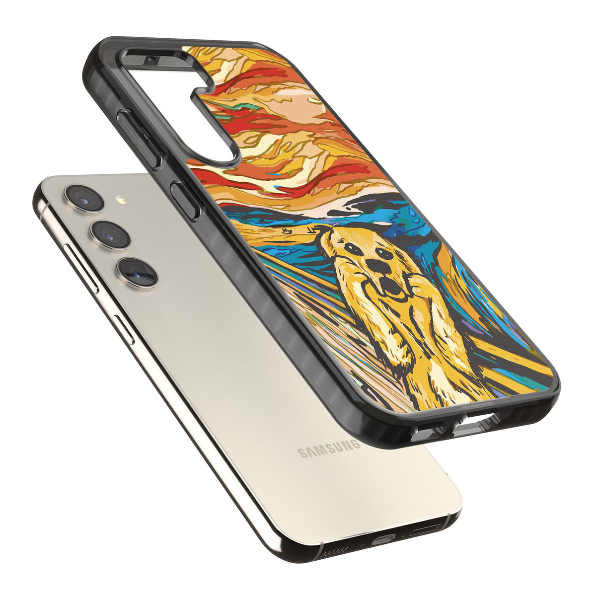The Bark Samsung S22 / Samsung S22 Plus / Samsung S23 / Samsung S23 Plus / Samsung S24 / Samsung S24 Plus Impact Black Phone Case angled