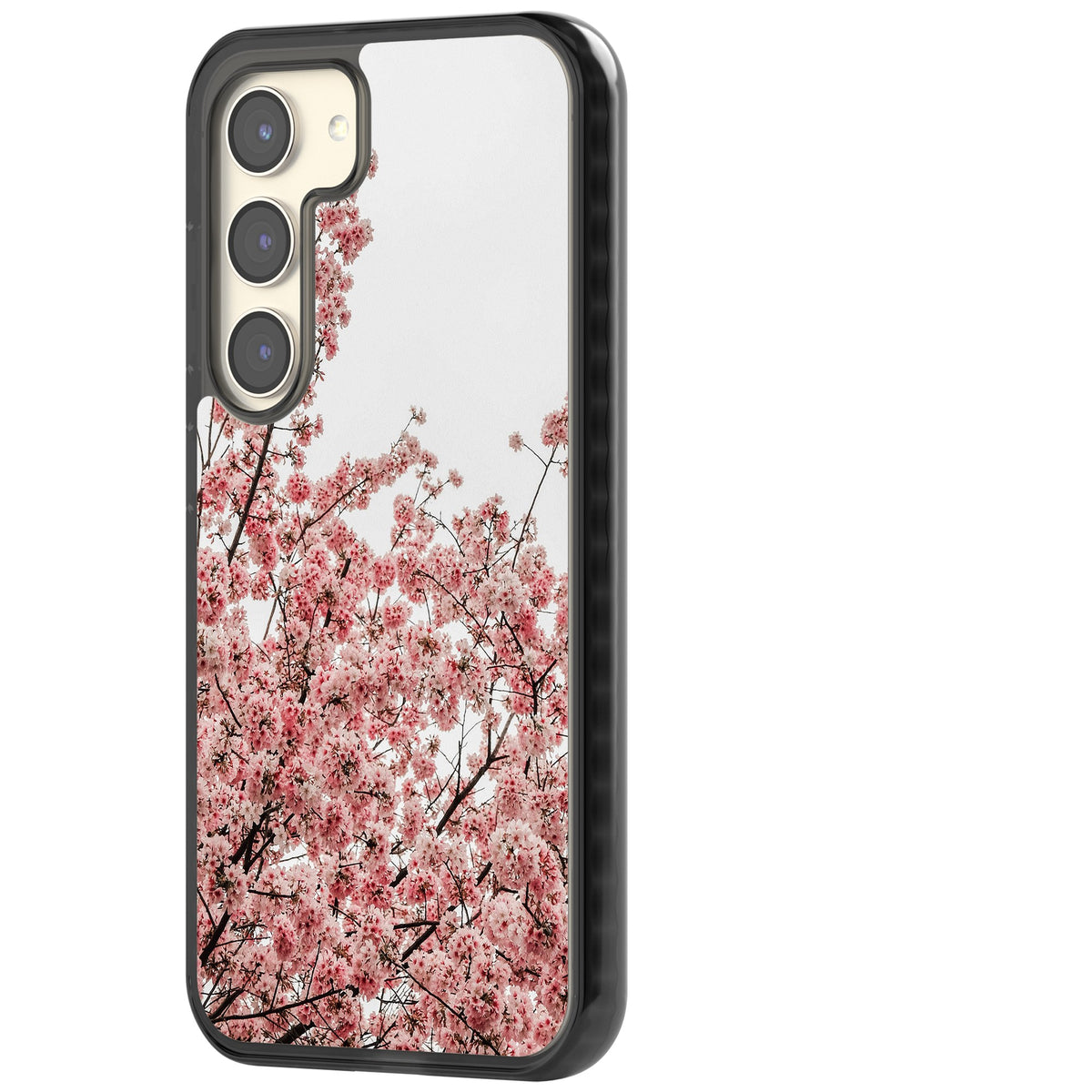Cherry Blossom Bloom Samsung S22 / Samsung S22 Plus / Samsung S23 / Samsung S23 Plus / Samsung S24 / Samsung S24 Plus Impact Black Phone Case side