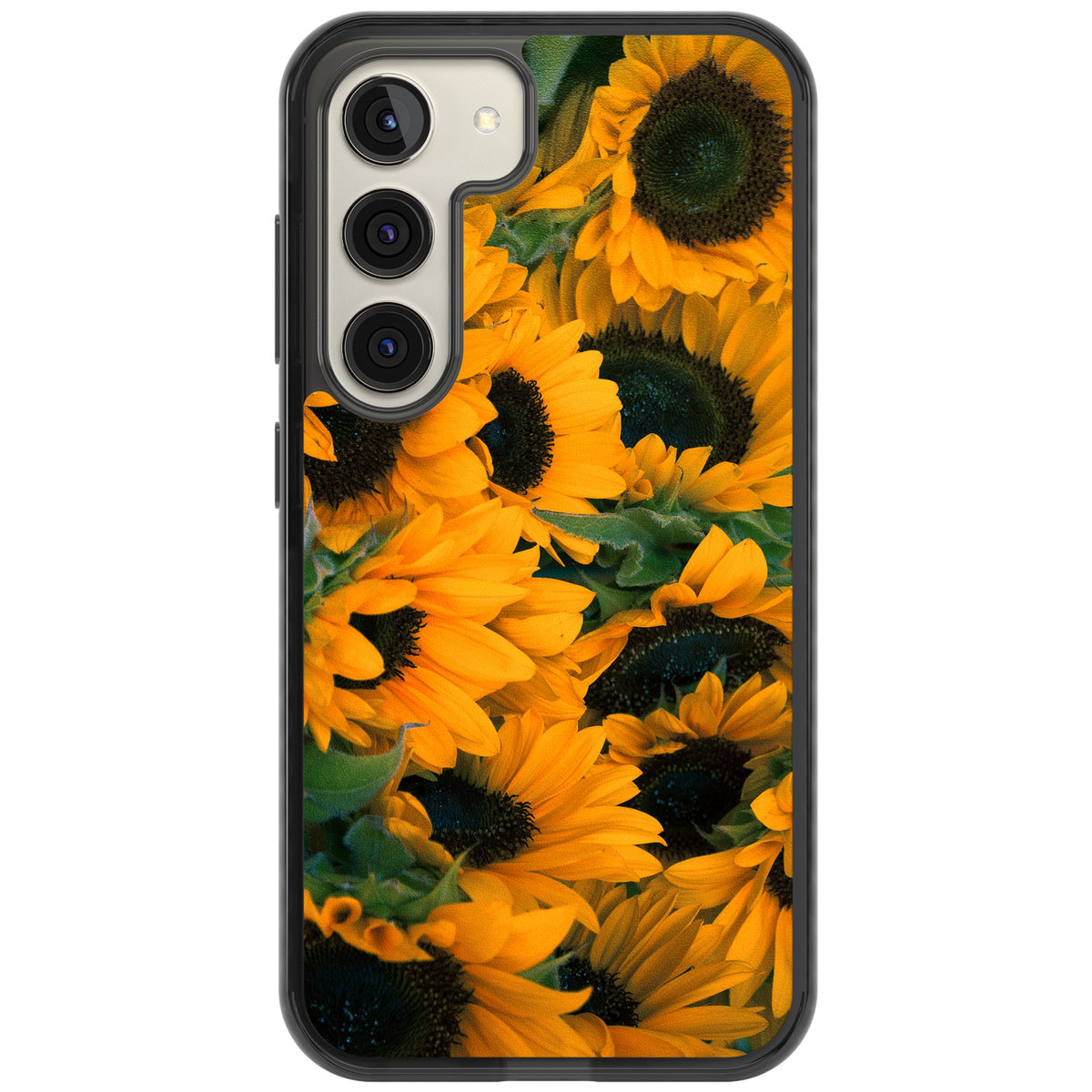 Sunflower Fields Samsung S22 / Samsung S22 Plus / Samsung S23 / Samsung S23 Plus / Samsung S24 / Samsung S24 Plus Impact Black Phone Case front