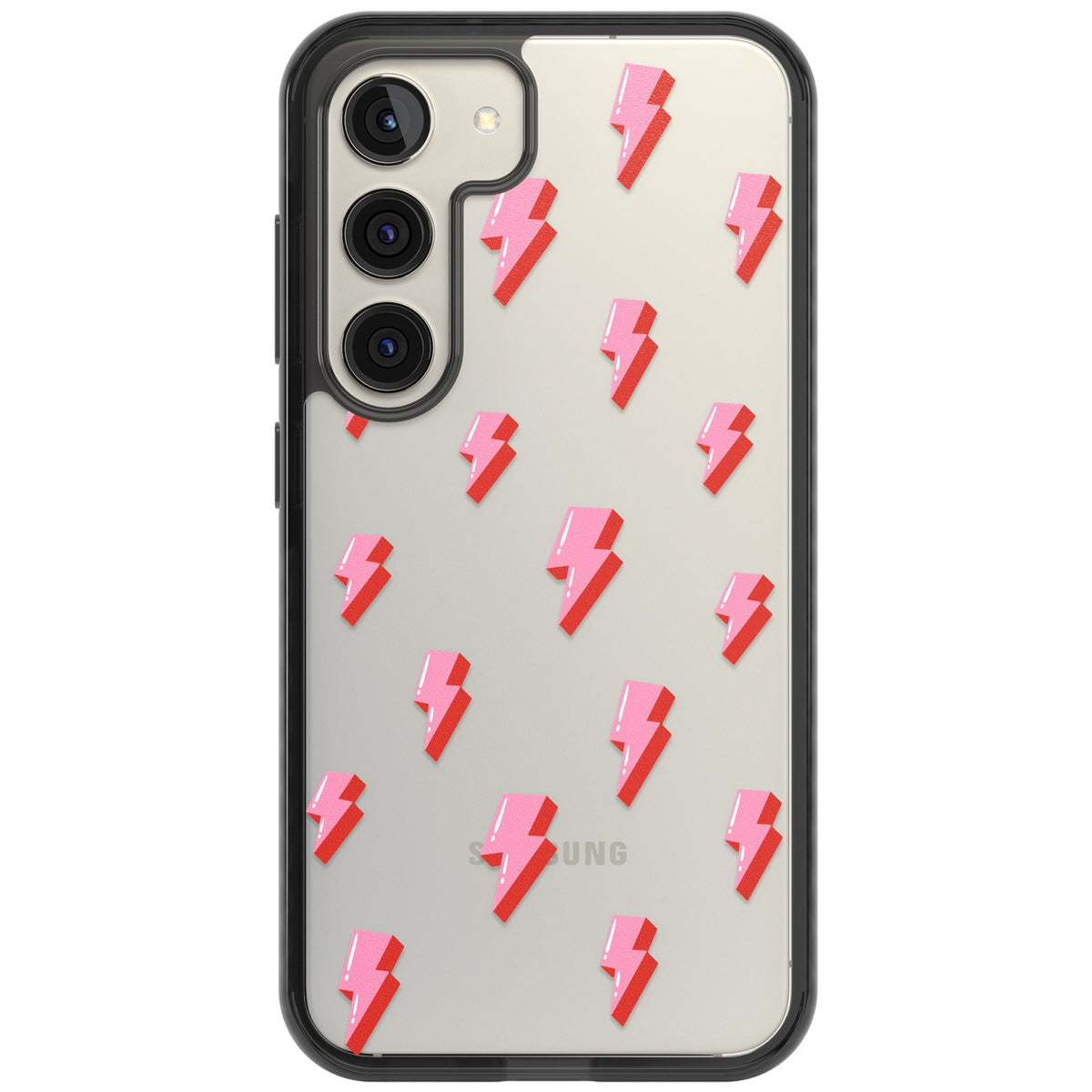 Pink Bolt Samsung S22 / Samsung S22 Plus / Samsung S23 / Samsung S23 Plus / Samsung S24 / Samsung S24 Plus Impact Black Phone Case front