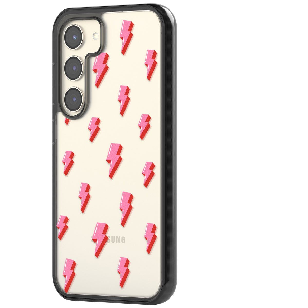 Pink Bolt Samsung S22 / Samsung S22 Plus / Samsung S23 / Samsung S23 Plus / Samsung S24 / Samsung S24 Plus Impact Black Phone Case side
