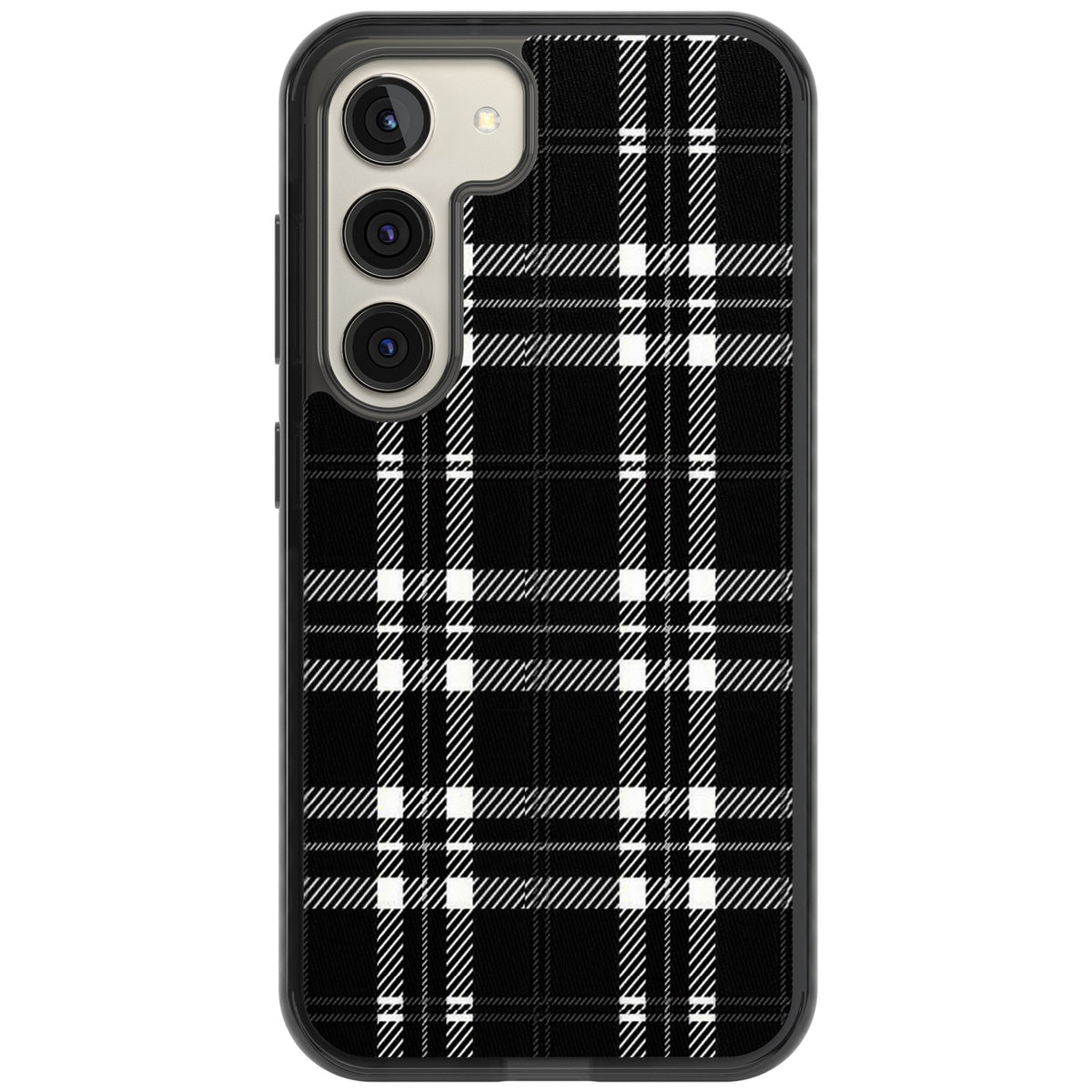 Divine Black Plaid Samsung S22 / Samsung S22 Plus / Samsung S23 / Samsung S23 Plus / Samsung S24 / Samsung S24 Plus Impact Black Phone Case front