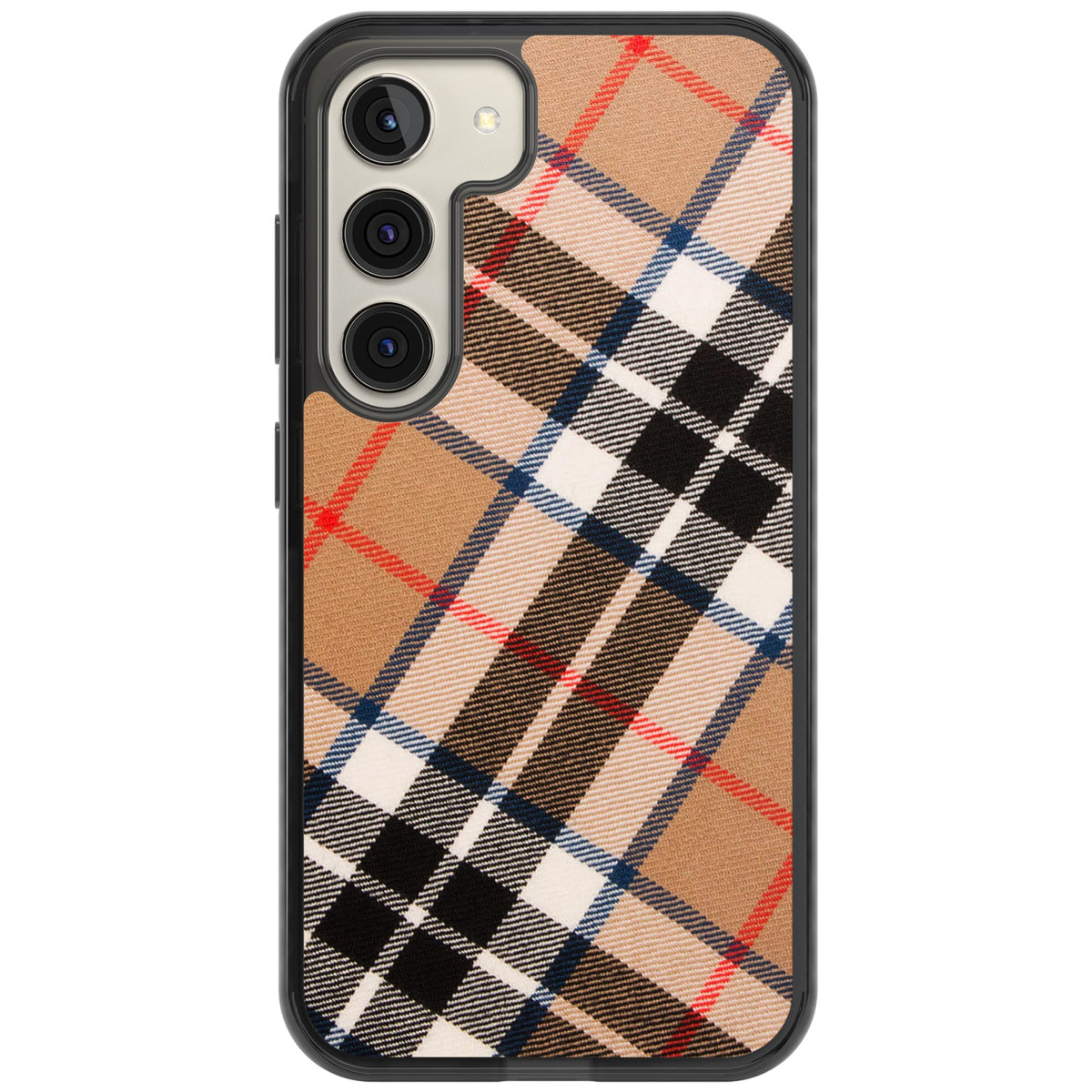 Haymarket Check Samsung S22 / Samsung S22 Plus / Samsung S23 / Samsung S23 Plus / Samsung S24 / Samsung S24 Plus Impact Black Phone Case front