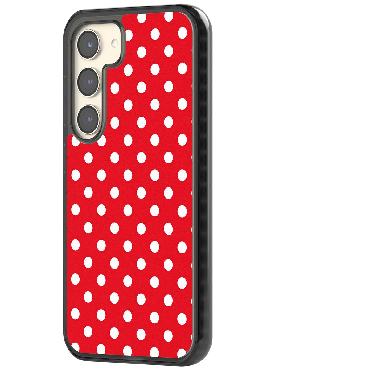 Red Polka Dot Samsung S22 / Samsung S22 Plus / Samsung S23 / Samsung S23 Plus / Samsung S24 / Samsung S24 Plus Impact Black Phone Case side
