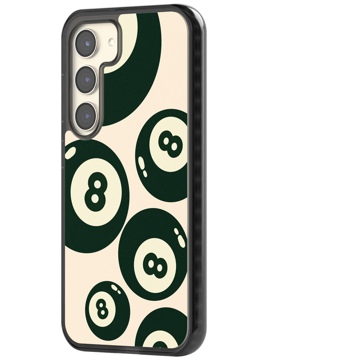 Green Eight Balls Samsung S22 / Samsung S22 Plus / Samsung S23 / Samsung S23 Plus / Samsung S24 / Samsung S24 Plus Impact Black Phone Case side