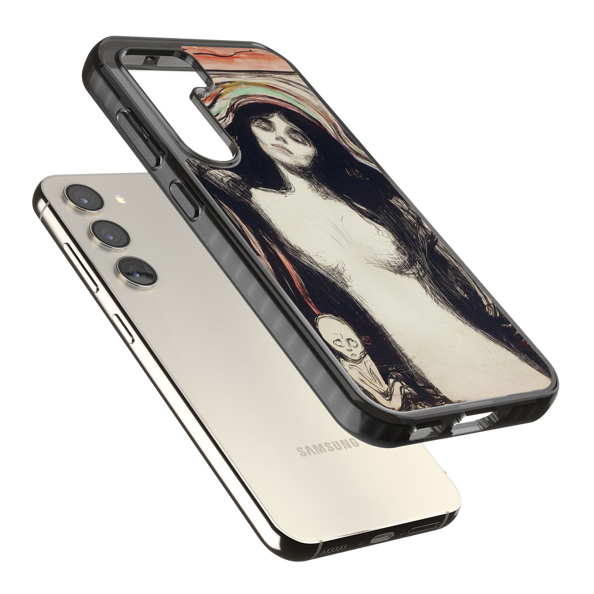 Madonna Samsung S22 / Samsung S22 Plus / Samsung S23 / Samsung S23 Plus / Samsung S24 / Samsung S24 Plus Impact Black Phone Case angled