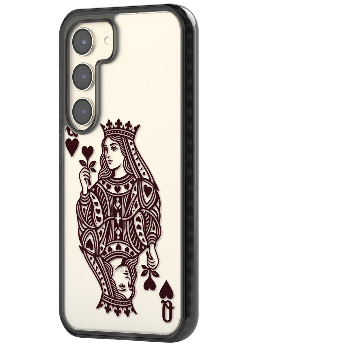 Queen Of Hearts (Burgundy) Samsung S22 / Samsung S22 Plus / Samsung S23 / Samsung S23 Plus / Samsung S24 / Samsung S24 Plus Impact Black Phone Case side