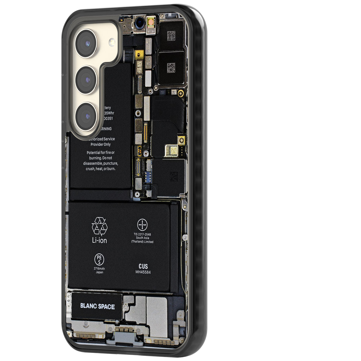 Circuit Board Samsung S22 / Samsung S22 Plus / Samsung S23 / Samsung S23 Plus / Samsung S24 / Samsung S24 Plus Impact Black Phone Case side