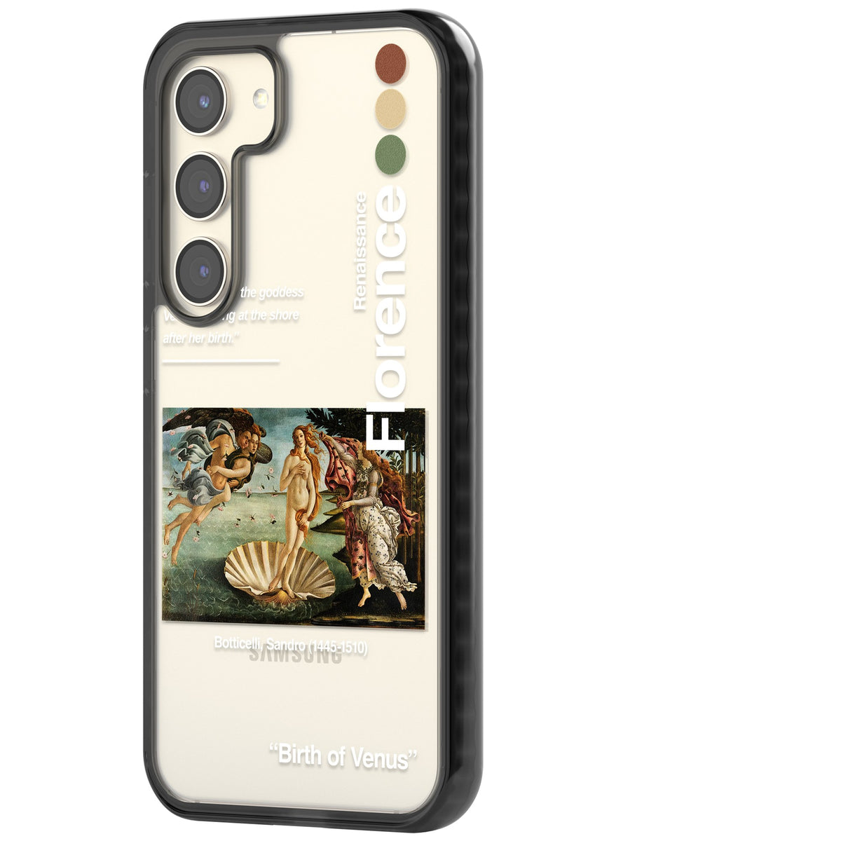 Birth Of Venus Samsung S22 / Samsung S22 Plus / Samsung S23 / Samsung S23 Plus / Samsung S24 / Samsung S24 Plus Impact Black Phone Case side
