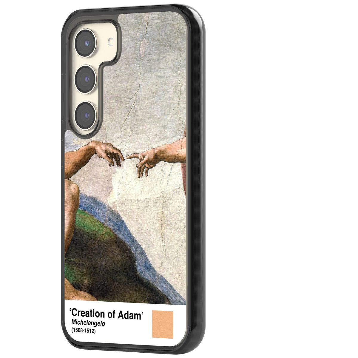 Creation Of Adam Samsung S22 / Samsung S22 Plus / Samsung S23 / Samsung S23 Plus / Samsung S24 / Samsung S24 Plus Impact Black Phone Case side