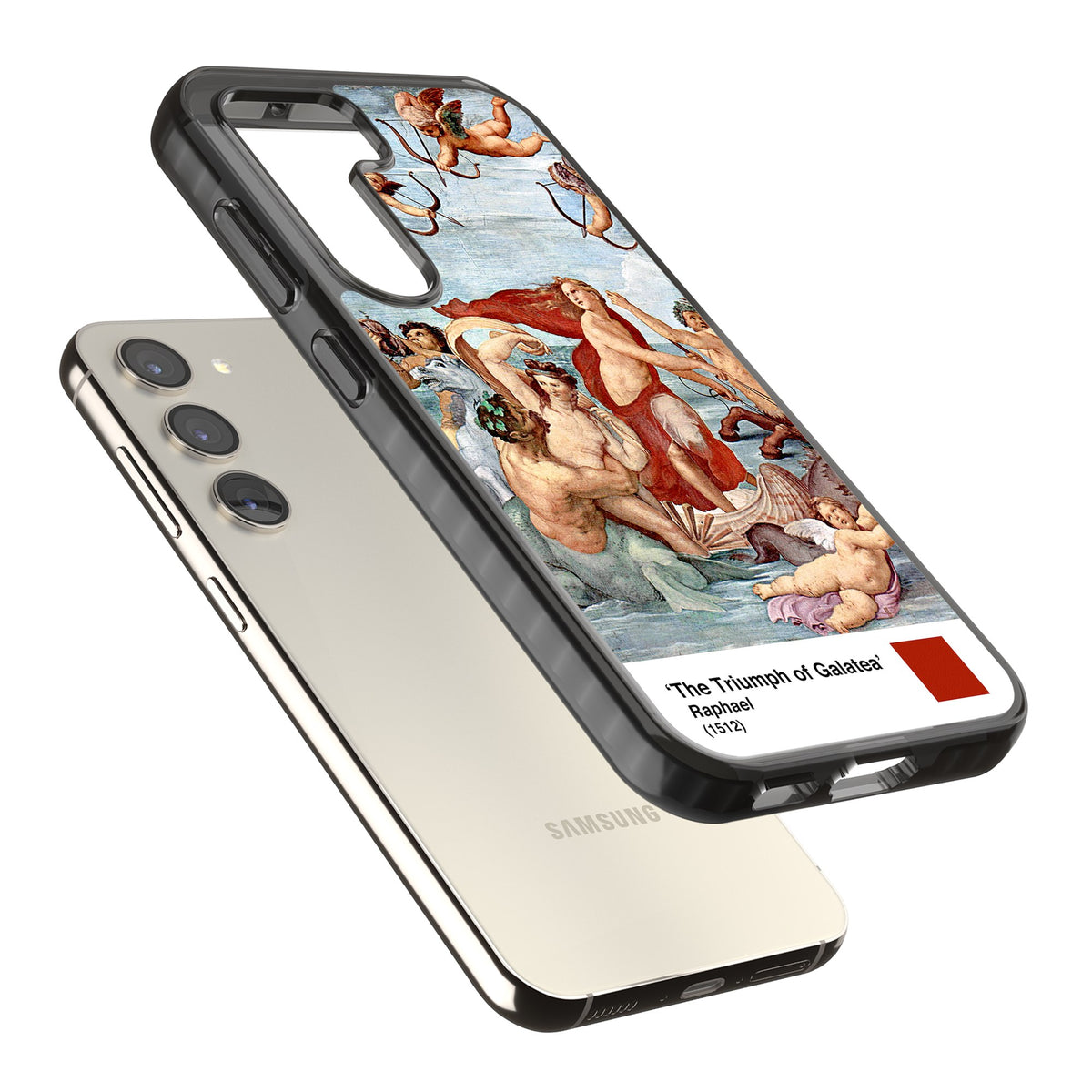 The Triumph Of Galatea Samsung S22 / Samsung S22 Plus / Samsung S23 / Samsung S23 Plus / Samsung S24 / Samsung S24 Plus Impact Black Phone Case angled