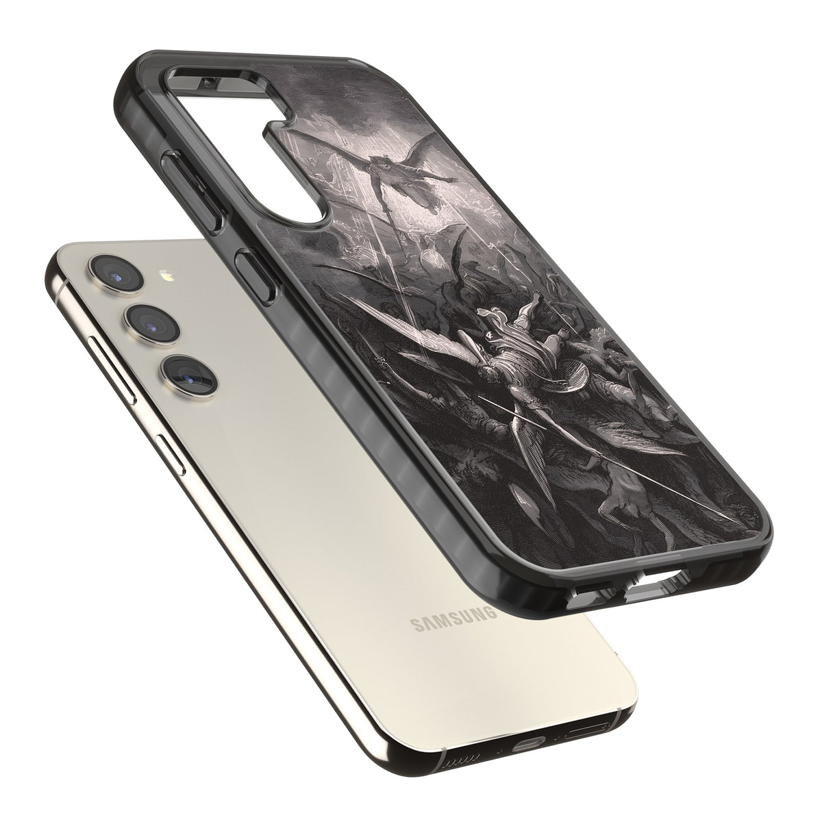 Paradise Lost Samsung S22 / Samsung S22 Plus / Samsung S23 / Samsung S23 Plus / Samsung S24 / Samsung S24 Plus Impact Black Phone Case angled