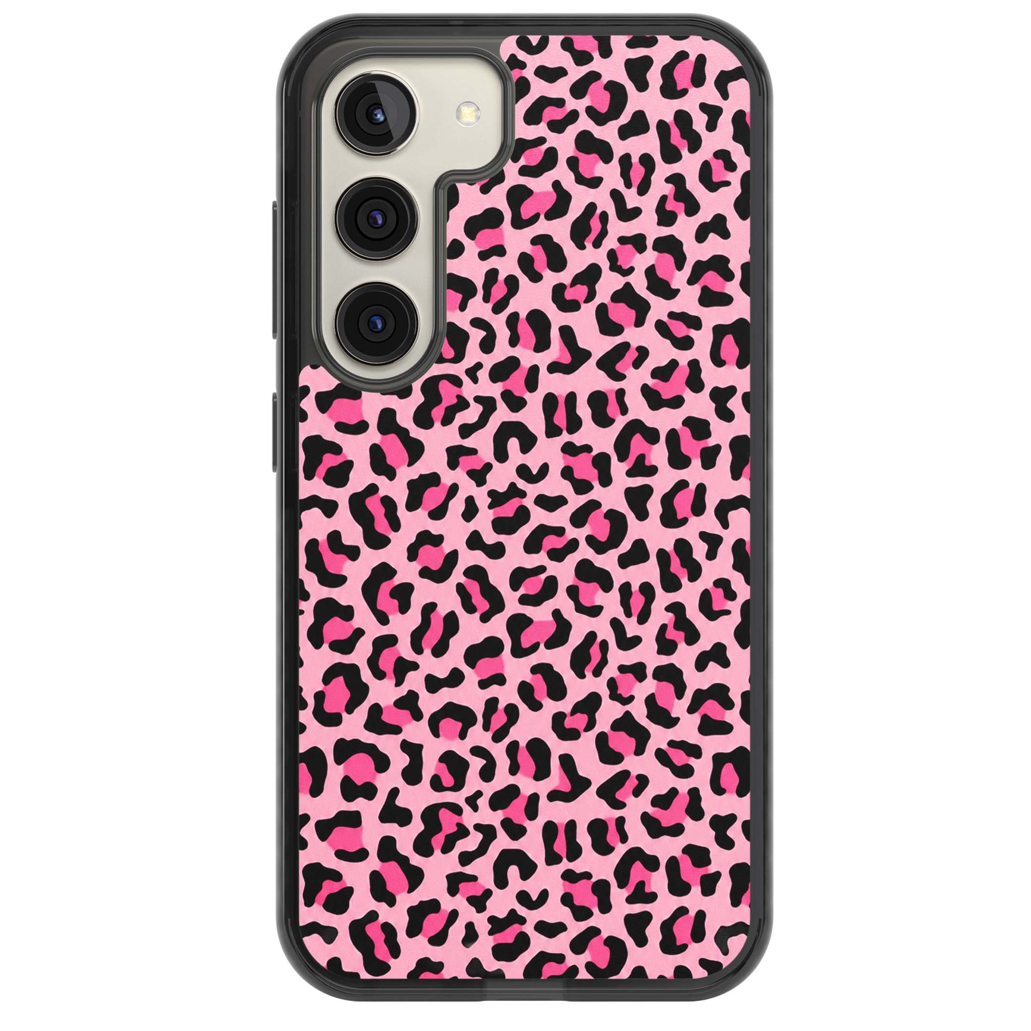 Pink Leopard baddie iPhone case | Black Impact case for Samsung Galaxy S24, Samsung Galaxy S23, Samsung Galaxy S22