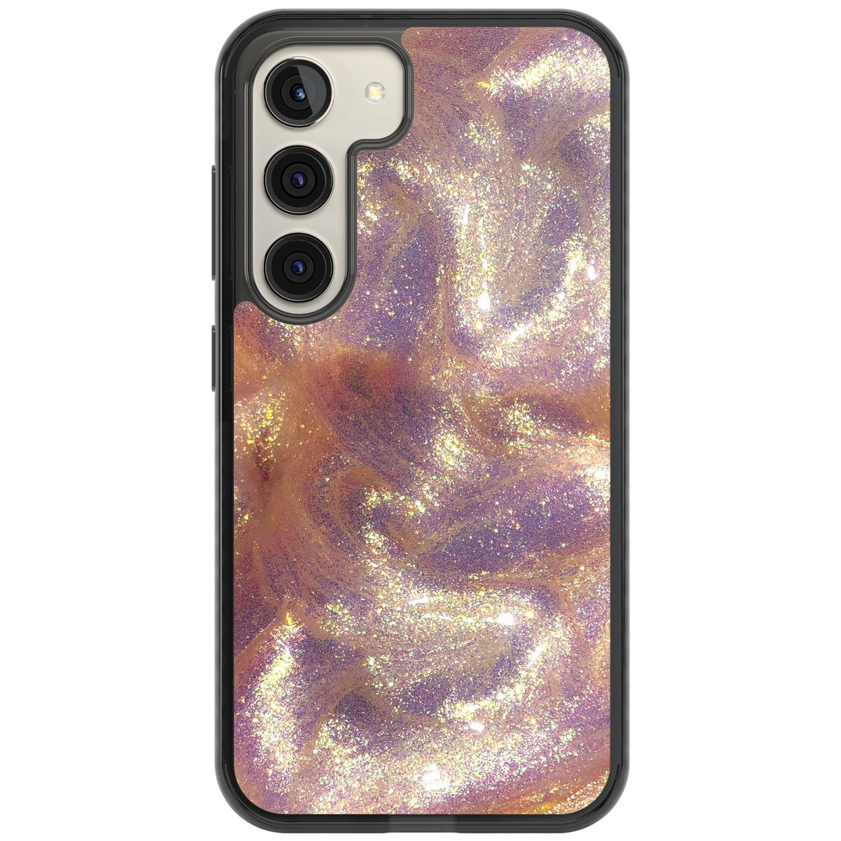 Shimmer Samsung S22 / Samsung S22 Plus / Samsung S23 / Samsung S23 Plus / Samsung S24 / Samsung S24 Plus Impact Black Phone Case front