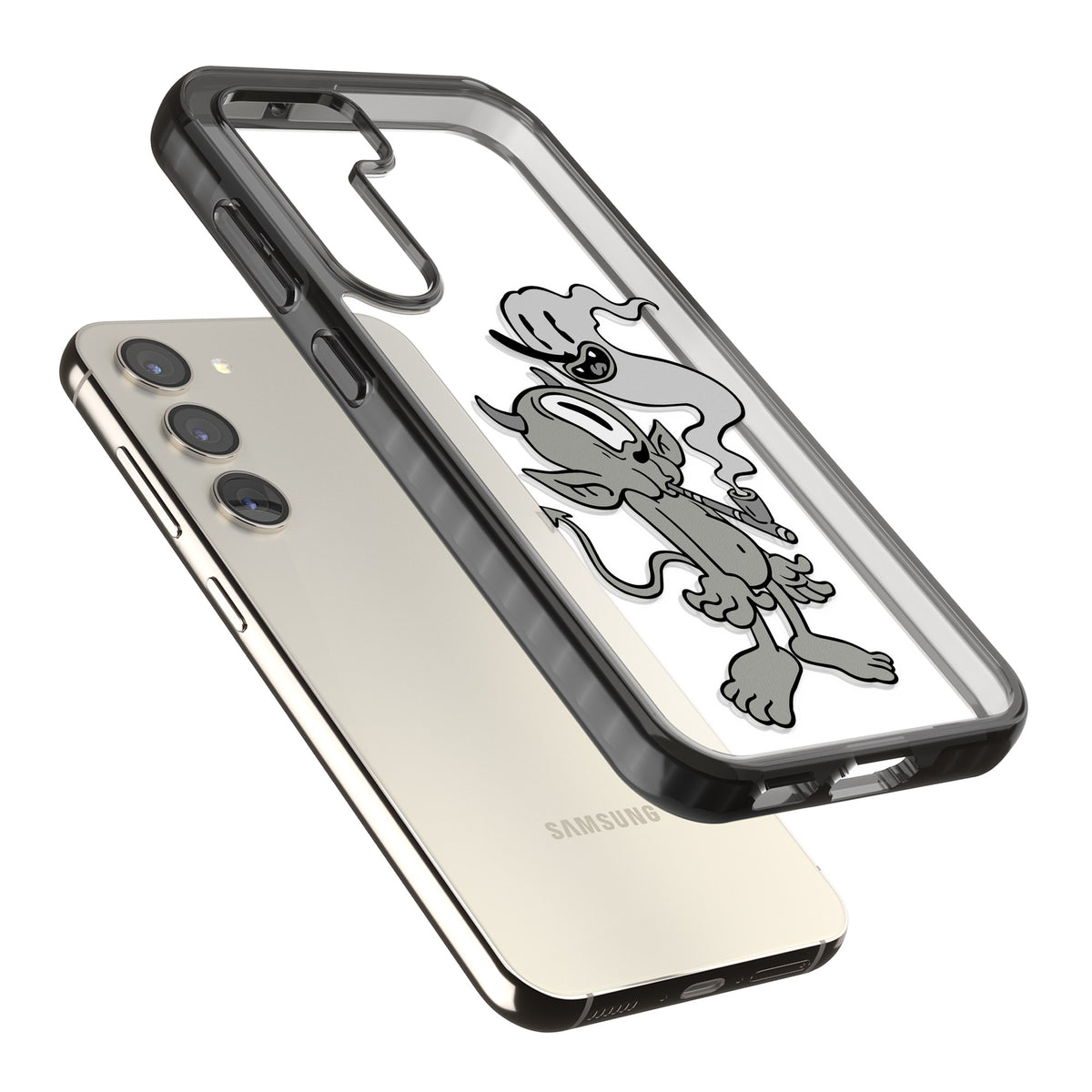 Pipe Goblin Samsung S22 / Samsung S22 Plus / Samsung S23 / Samsung S23 Plus / Samsung S24 / Samsung S24 Plus Impact Black Phone Case angled