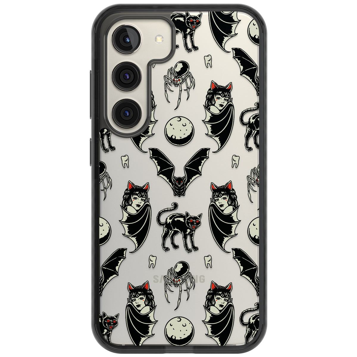 Vampy Goth Samsung S22 / Samsung S22 Plus / Samsung S23 / Samsung S23 Plus / Samsung S24 / Samsung S24 Plus Impact Black Phone Case front