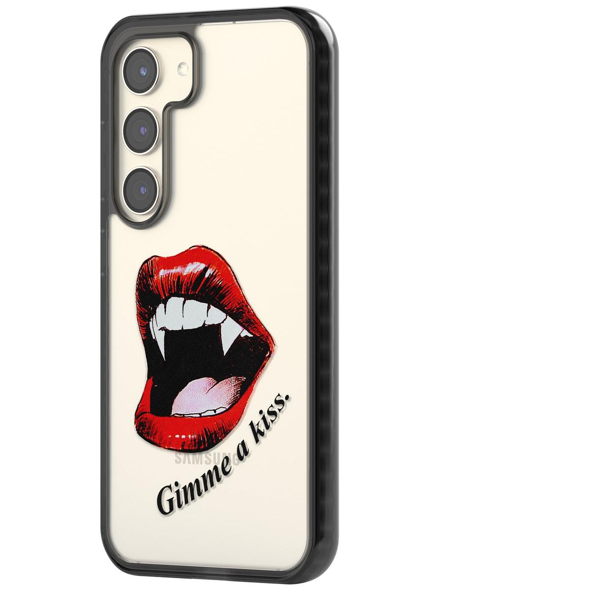 Gimme A Kiss Samsung S22 / Samsung S22 Plus / Samsung S23 / Samsung S23 Plus / Samsung S24 / Samsung S24 Plus Impact Black Phone Case side