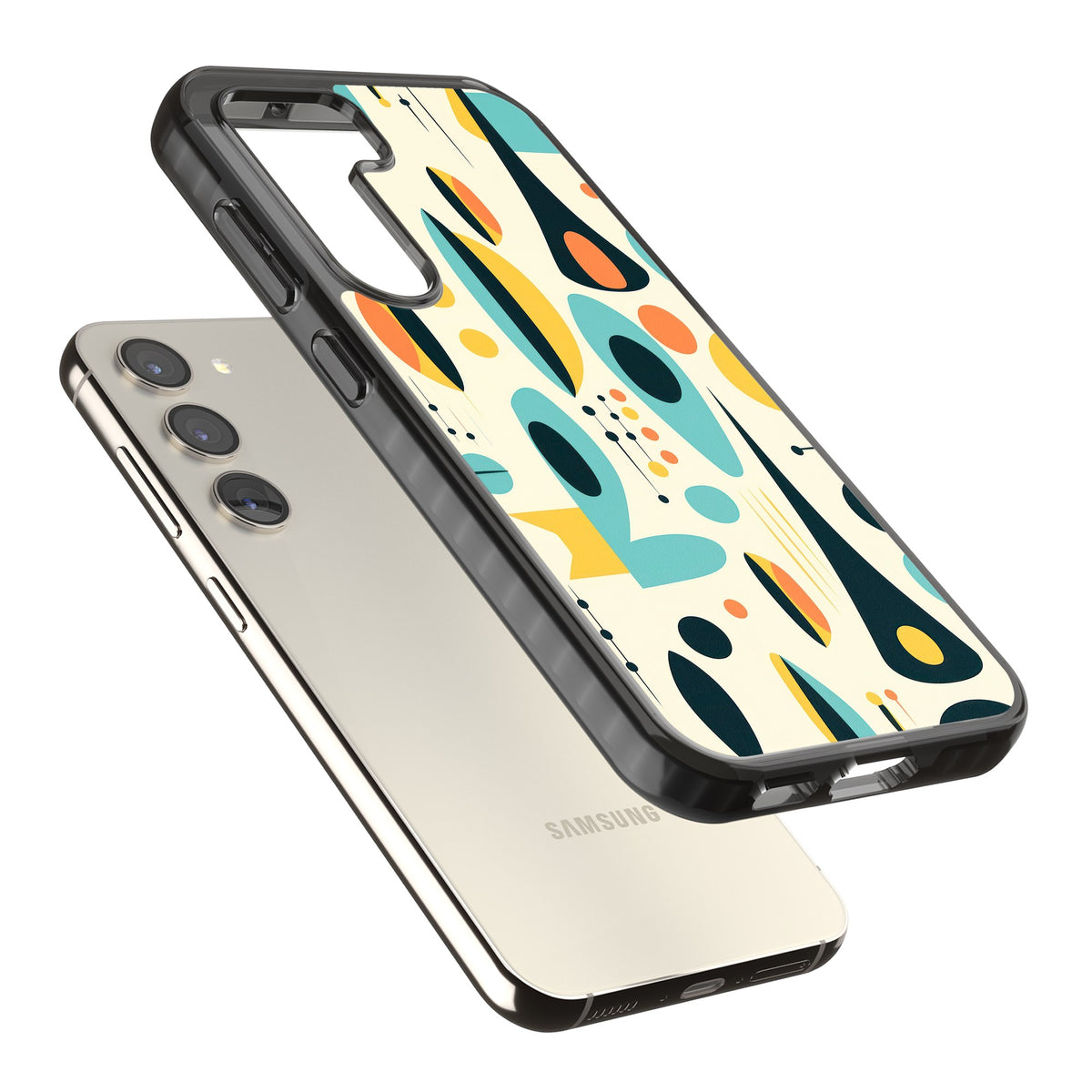 Atomic Lounge Samsung S22 / Samsung S22 Plus / Samsung S23 / Samsung S23 Plus / Samsung S24 / Samsung S24 Plus Impact Black Phone Case angled