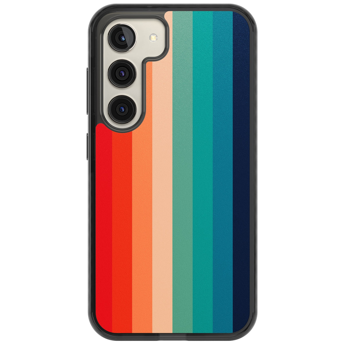 Retro Spectrum Samsung S22 / Samsung S22 Plus / Samsung S23 / Samsung S23 Plus / Samsung S24 / Samsung S24 Plus Impact Black Phone Case front