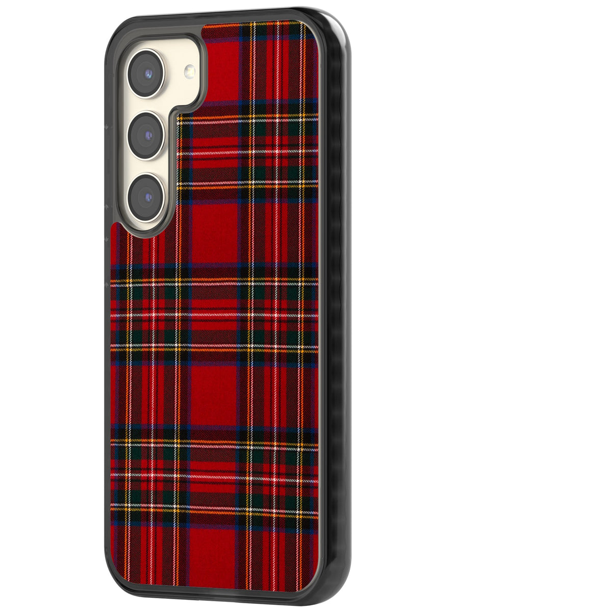 Royal Stewart Tartan Samsung S22 / Samsung S22 Plus / Samsung S23 / Samsung S23 Plus / Samsung S24 / Samsung S24 Plus Impact Black Phone Case side