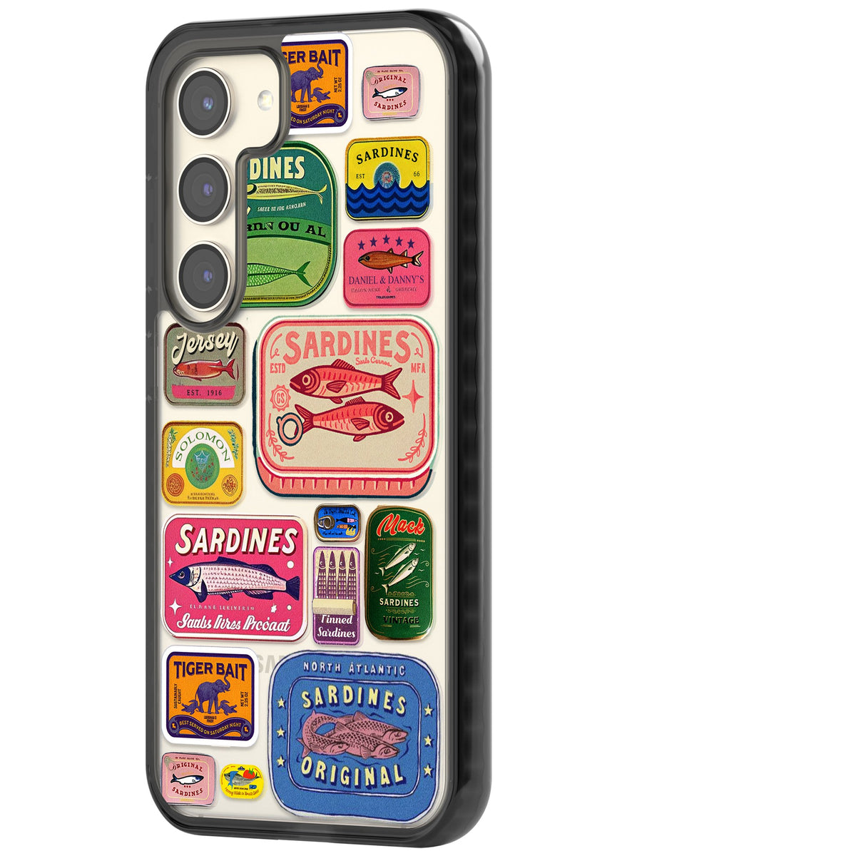 Coastal Sardines Samsung S22 / Samsung S22 Plus / Samsung S23 / Samsung S23 Plus / Samsung S24 / Samsung S24 Plus Impact Black Phone Case side