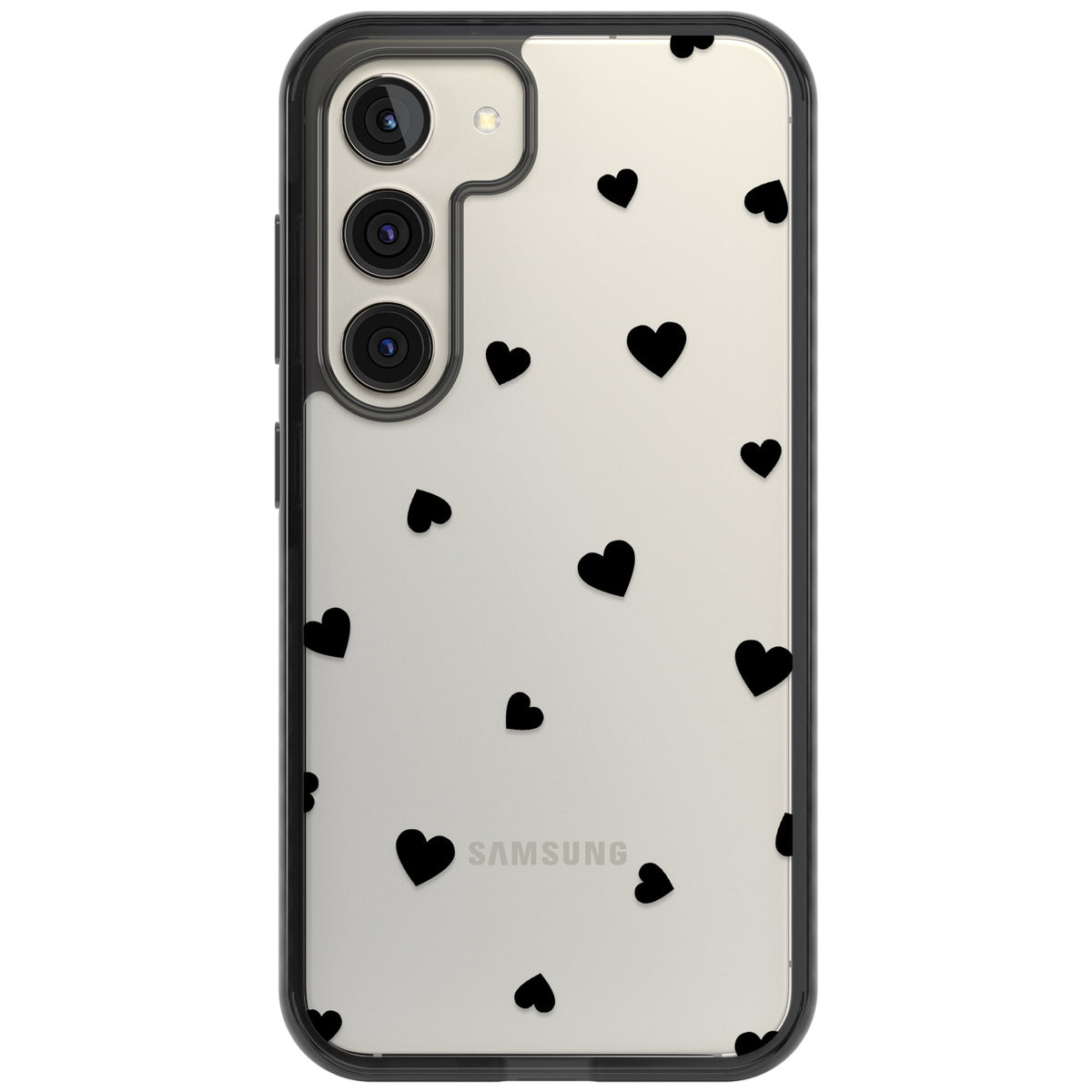 Black Hearts Samsung S22 / Samsung S22 Plus / Samsung S23 / Samsung S23 Plus / Samsung S24 / Samsung S24 Plus Impact Black Phone Case front