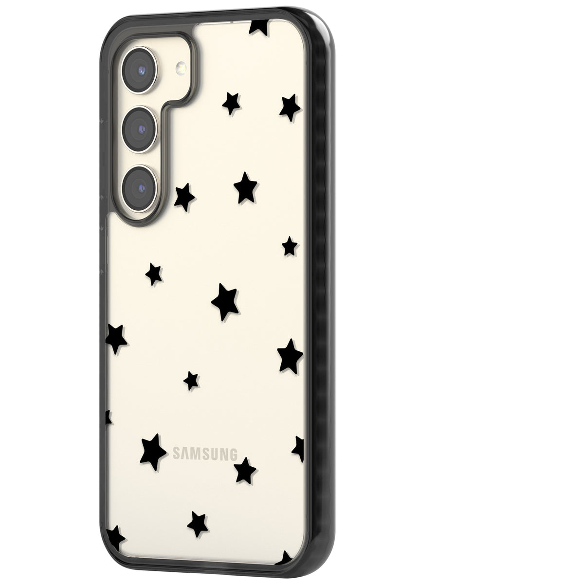 Starry Night Black Stars Samsung S22 / Samsung S22 Plus / Samsung S23 / Samsung S23 Plus / Samsung S24 / Samsung S24 Plus Impact Black Phone Case side