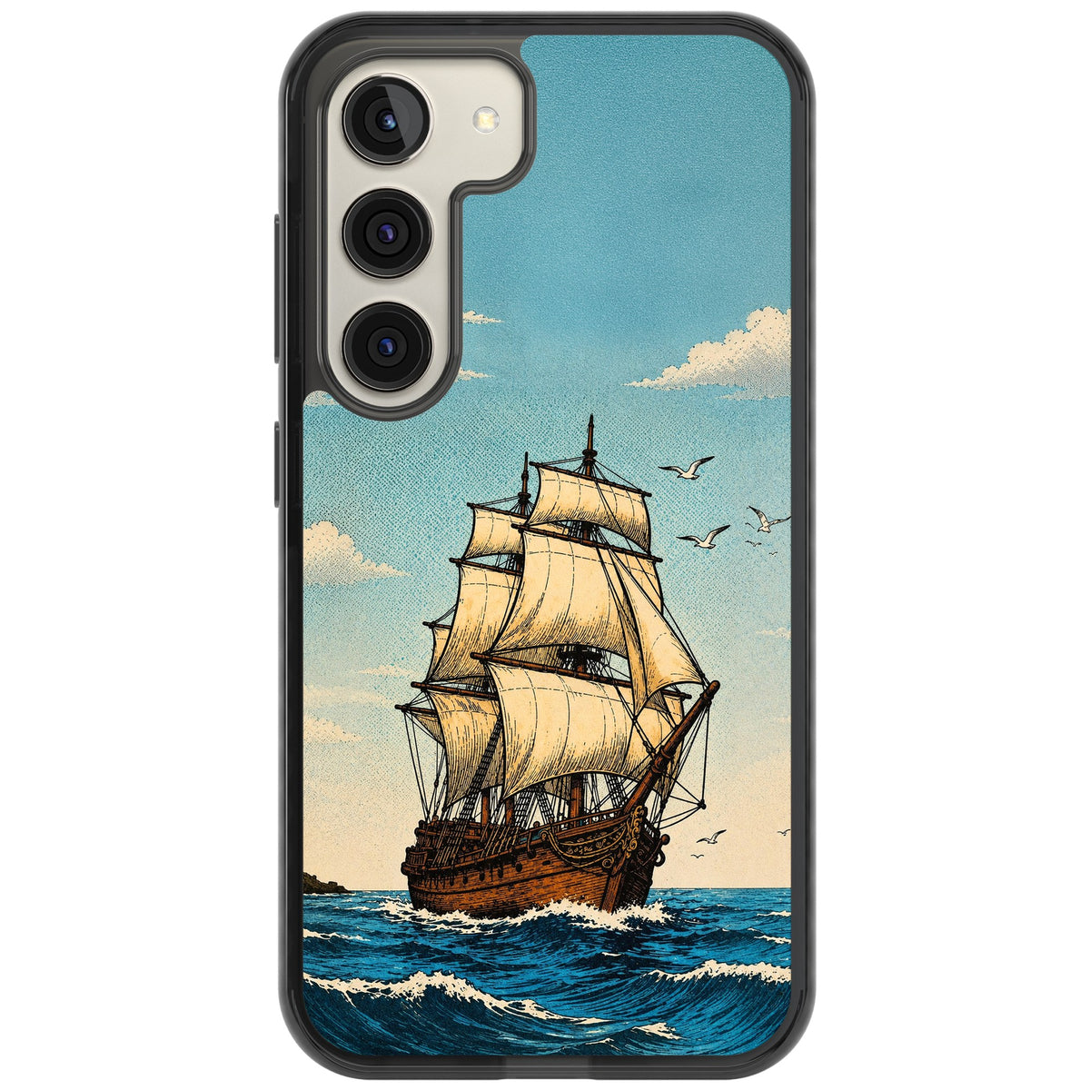 Ship at Sea Samsung S22 / Samsung S22 Plus / Samsung S23 / Samsung S23 Plus / Samsung S24 / Samsung S24 Plus Impact Black Phone Case front