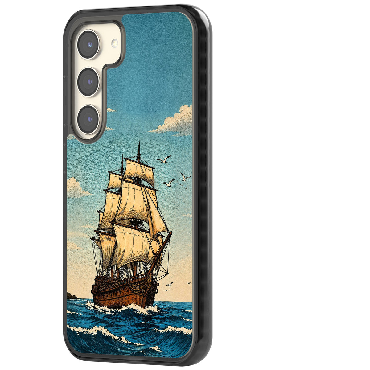Ship at Sea Samsung S22 / Samsung S22 Plus / Samsung S23 / Samsung S23 Plus / Samsung S24 / Samsung S24 Plus Impact Black Phone Case side