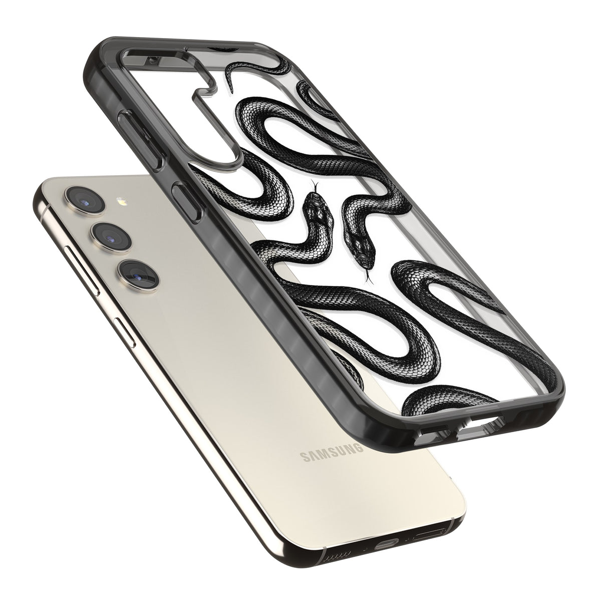 Black Kingsnake Samsung S24 Plus Impact Black Phone Case angled