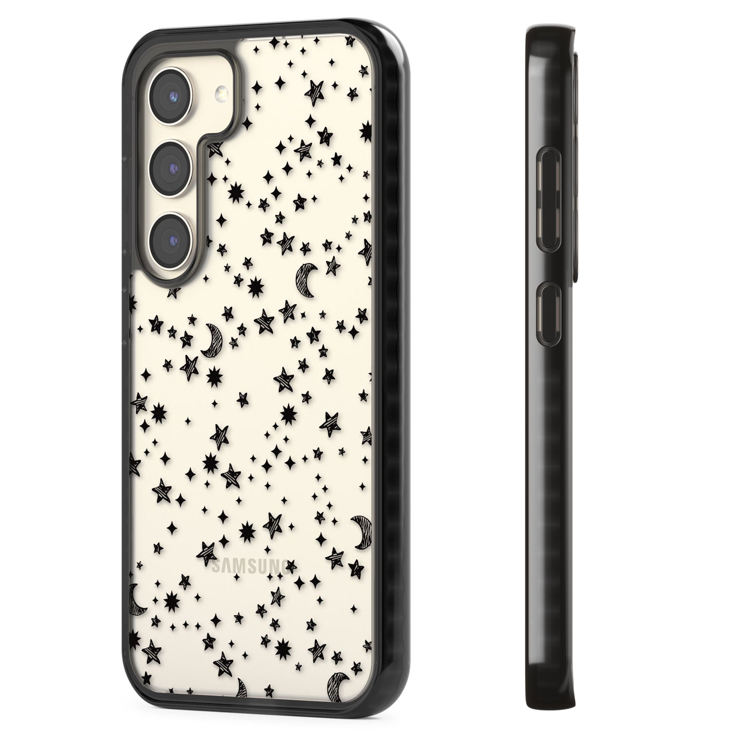 Black Cosmic Galaxy Pattern Impact Phone Case for Samsung Galaxy S24, Samsung Galaxy S23, Samsung Galaxy S22