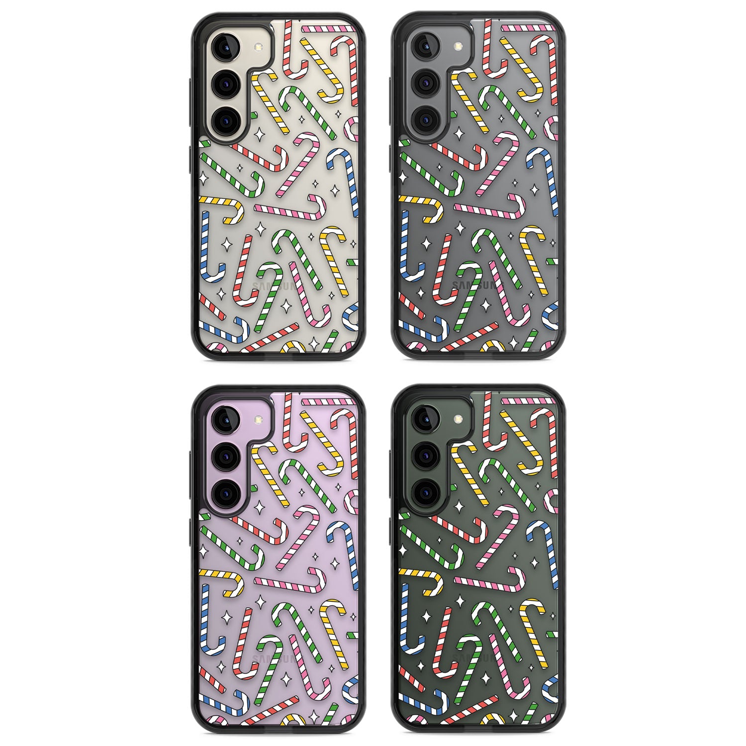 Colourful Stars & Candy Canes Impact Phone Case for Samsung Galaxy S24, Samsung Galaxy S23, Samsung Galaxy S22