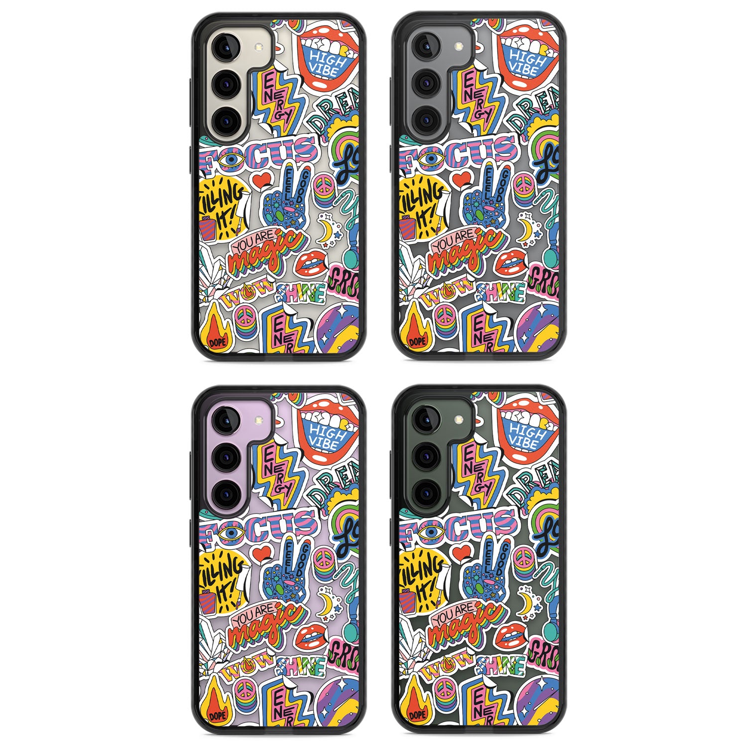 Magic Sticker Collage Impact Phone Case for Samsung Galaxy S24, Samsung Galaxy S23, Samsung Galaxy S22