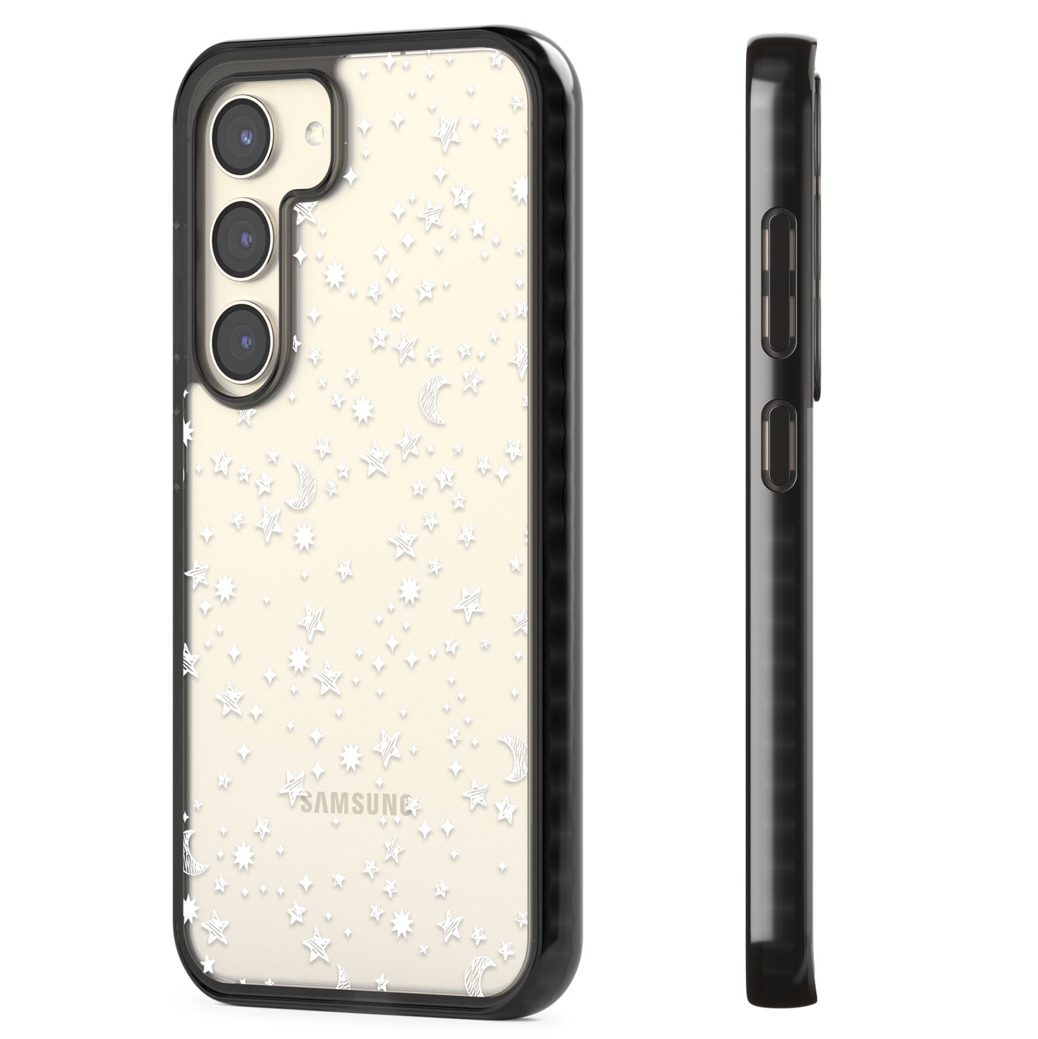 White Cosmic Galaxy Pattern Impact Phone Case for Samsung Galaxy S24, Samsung Galaxy S23, Samsung Galaxy S22
