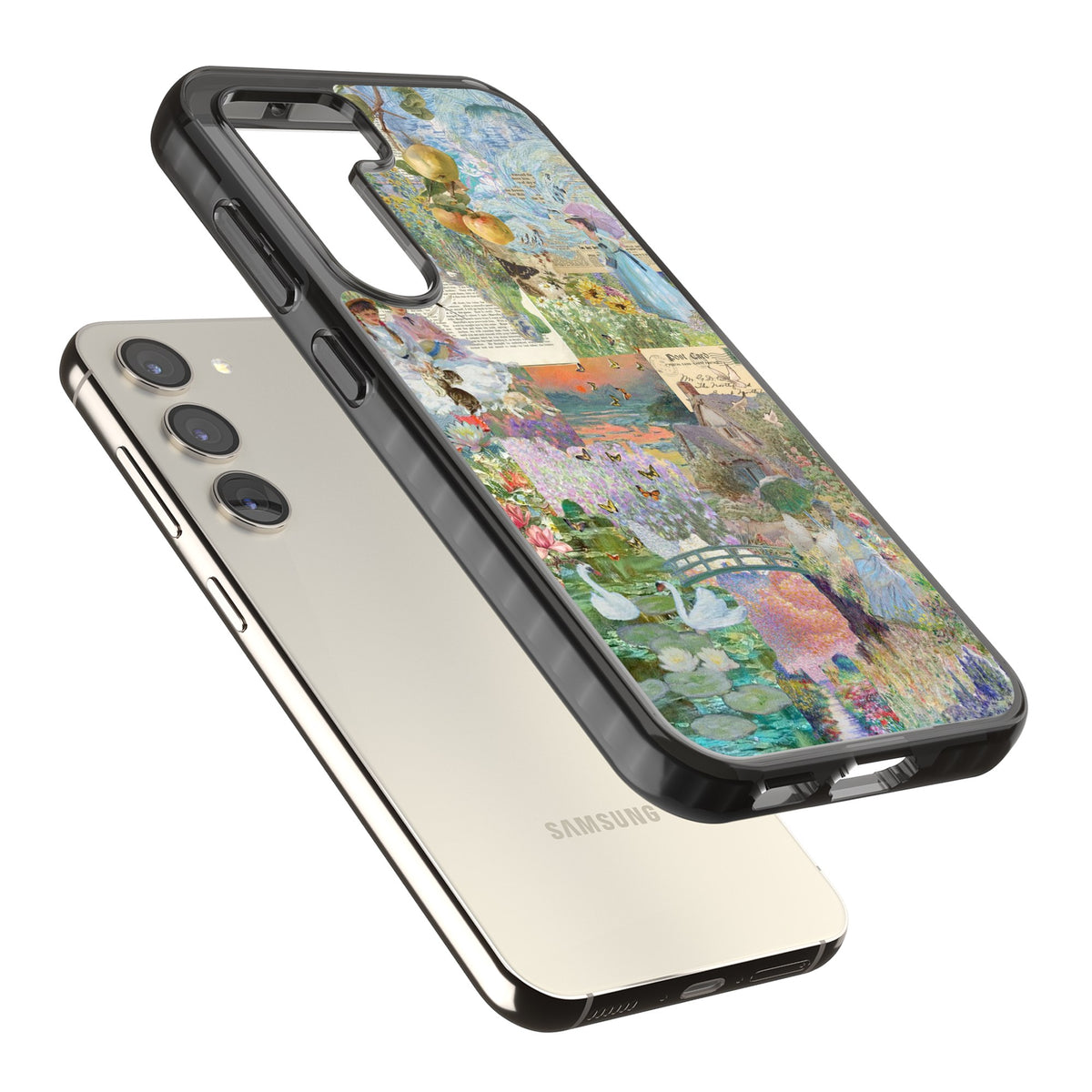 Artful Spring Samsung S22 / Samsung S22 Plus / Samsung S23 / Samsung S23 Plus / Samsung S24 / Samsung S24 Plus Impact Black Phone Case angled