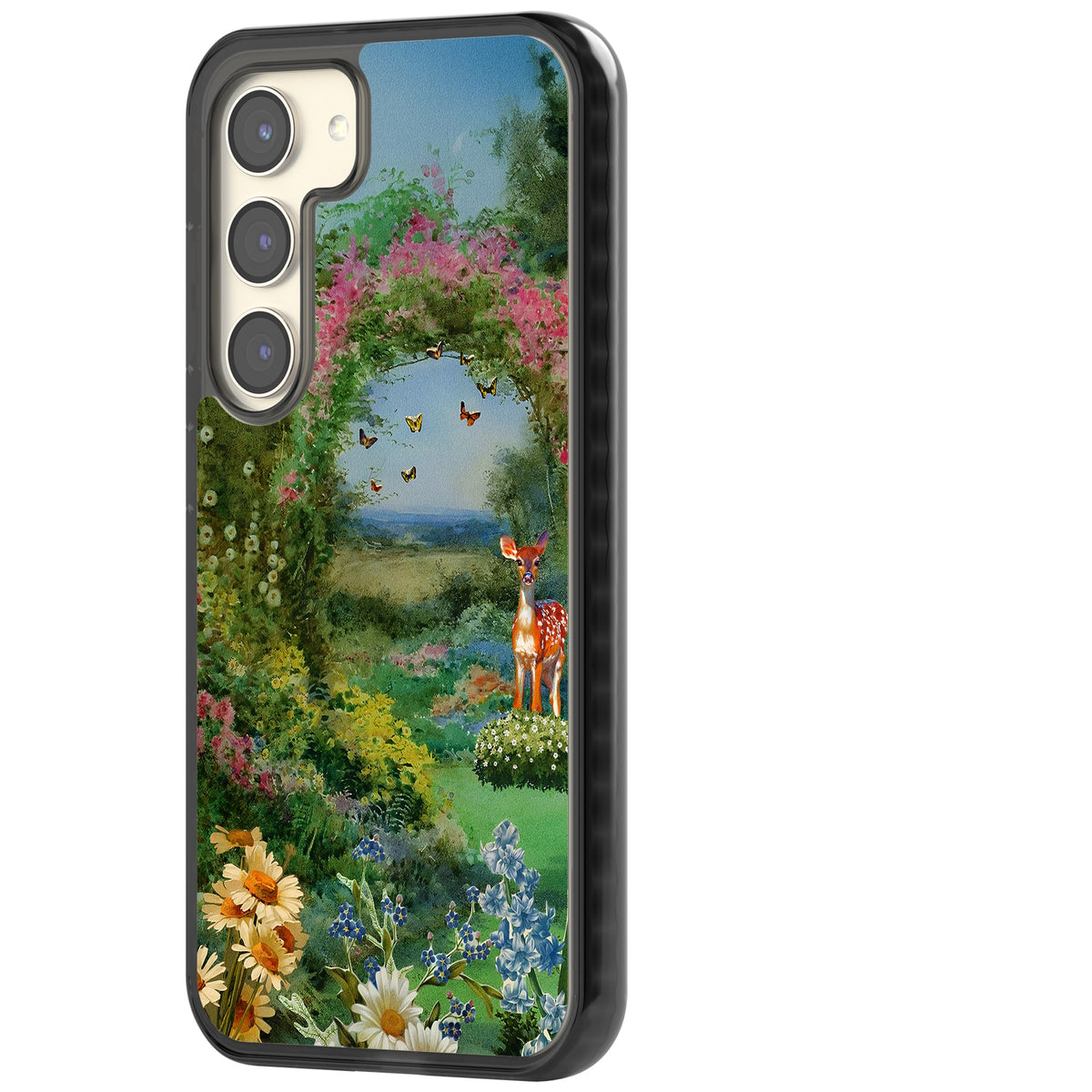 Flourishing Meadow Samsung S22 / Samsung S22 Plus / Samsung S23 / Samsung S23 Plus / Samsung S24 / Samsung S24 Plus Impact Black Phone Case side