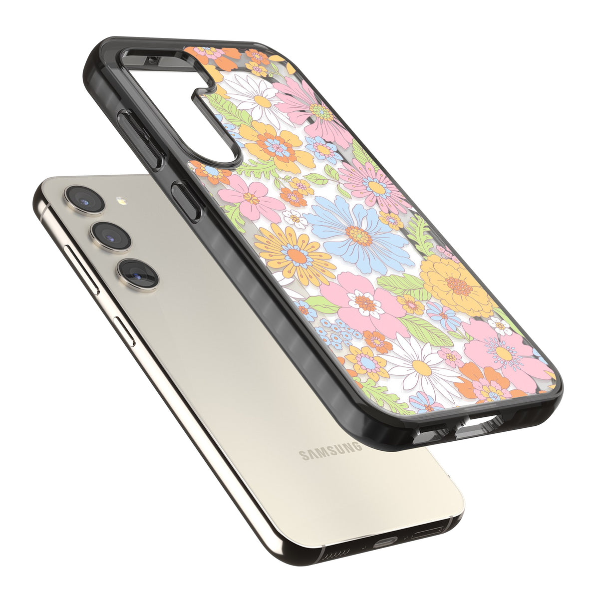 Spring Sonnet Samsung S22 / Samsung S22 Plus / Samsung S23 / Samsung S23 Plus / Samsung S24 / Samsung S24 Plus Impact Black Phone Case angled