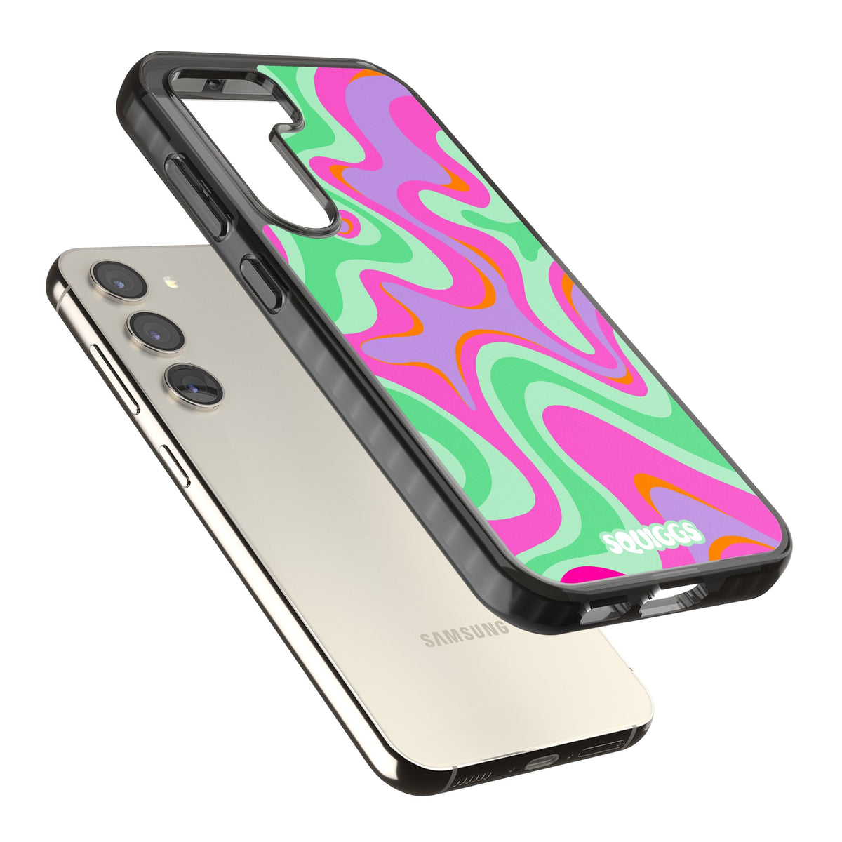 Plasma Lava Samsung S22 / Samsung S22 Plus / Samsung S23 / Samsung S23 Plus / Samsung S24 / Samsung S24 Plus Impact Black Phone Case angled