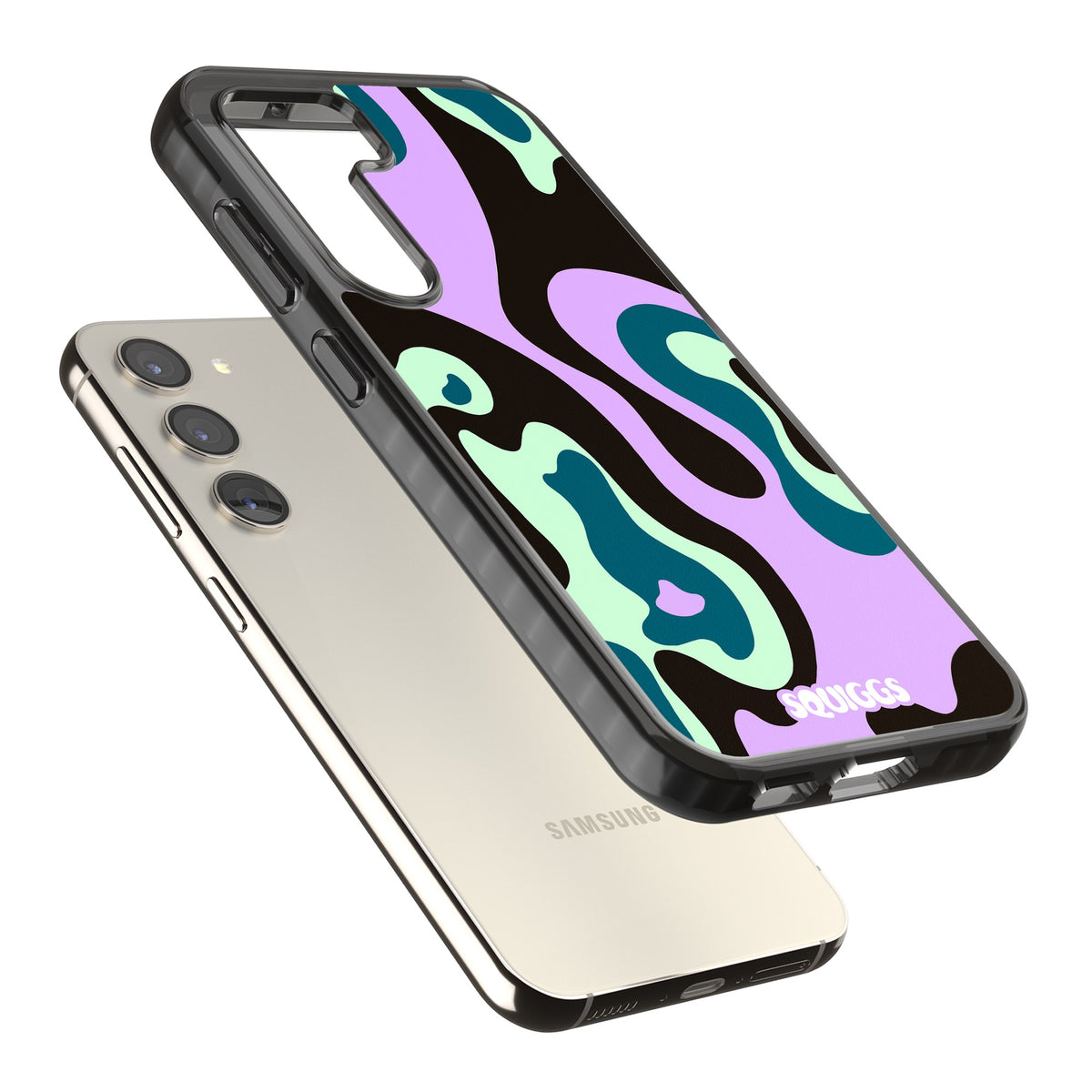 Purple River Samsung S22 / Samsung S22 Plus / Samsung S23 / Samsung S23 Plus / Samsung S24 / Samsung S24 Plus Impact Black Phone Case angled
