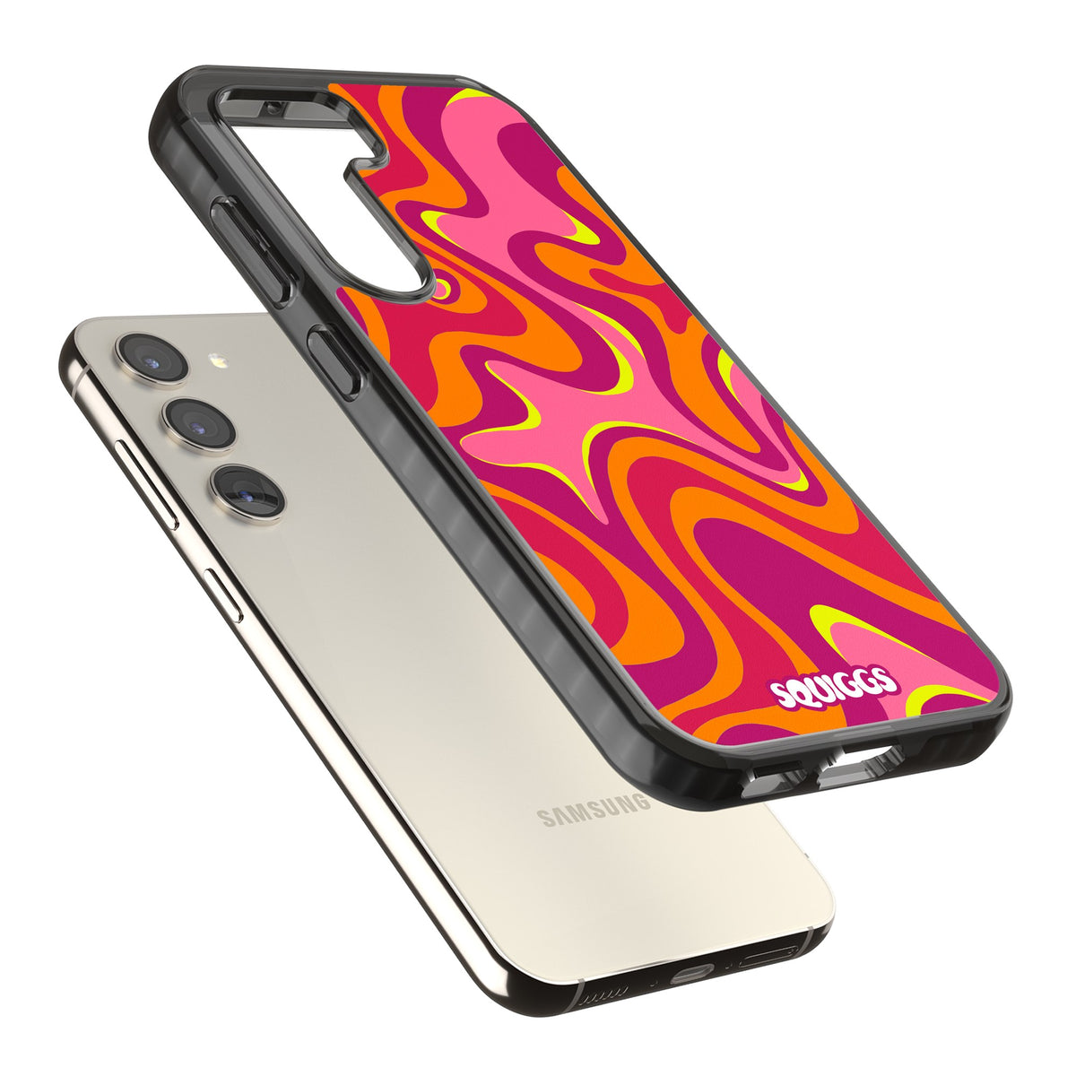 Hot Lava Samsung S22 / Samsung S22 Plus / Samsung S23 / Samsung S23 Plus / Samsung S24 / Samsung S24 Plus Impact Black Phone Case angled